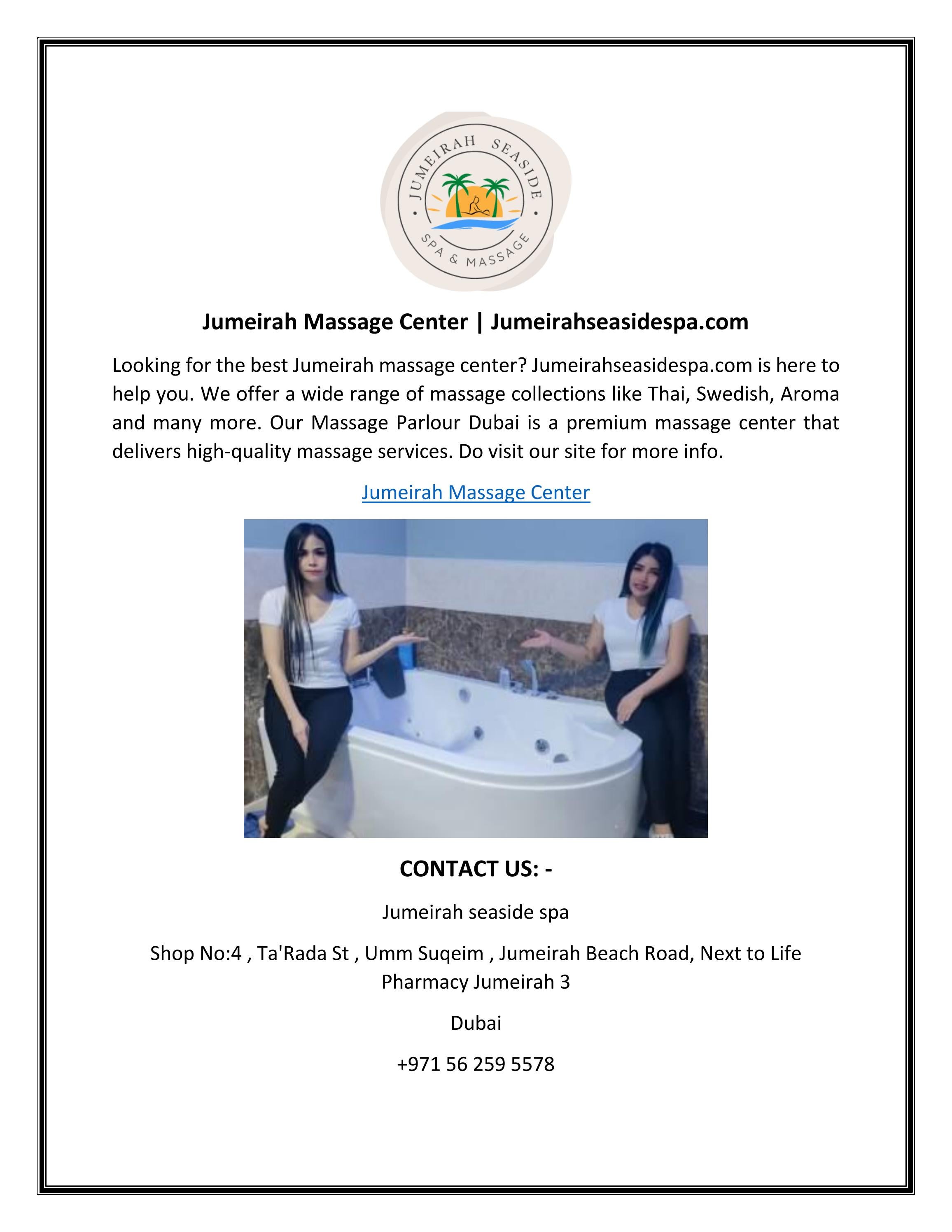 Jumeirah Massage Center by Jumeriah Seasidespa