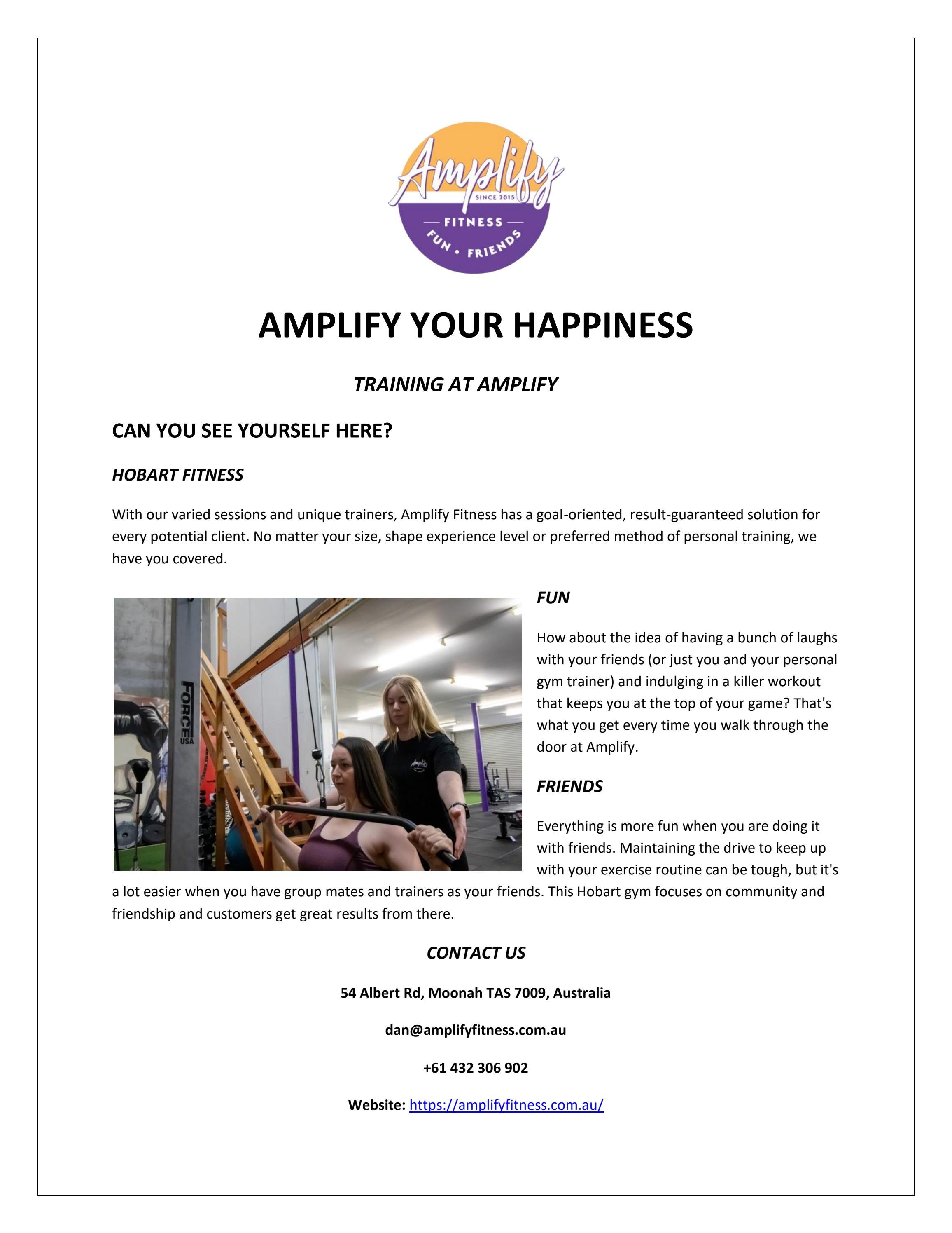 Hobart Fitness Training Friends Gym Hobart Amplify Fitness by
