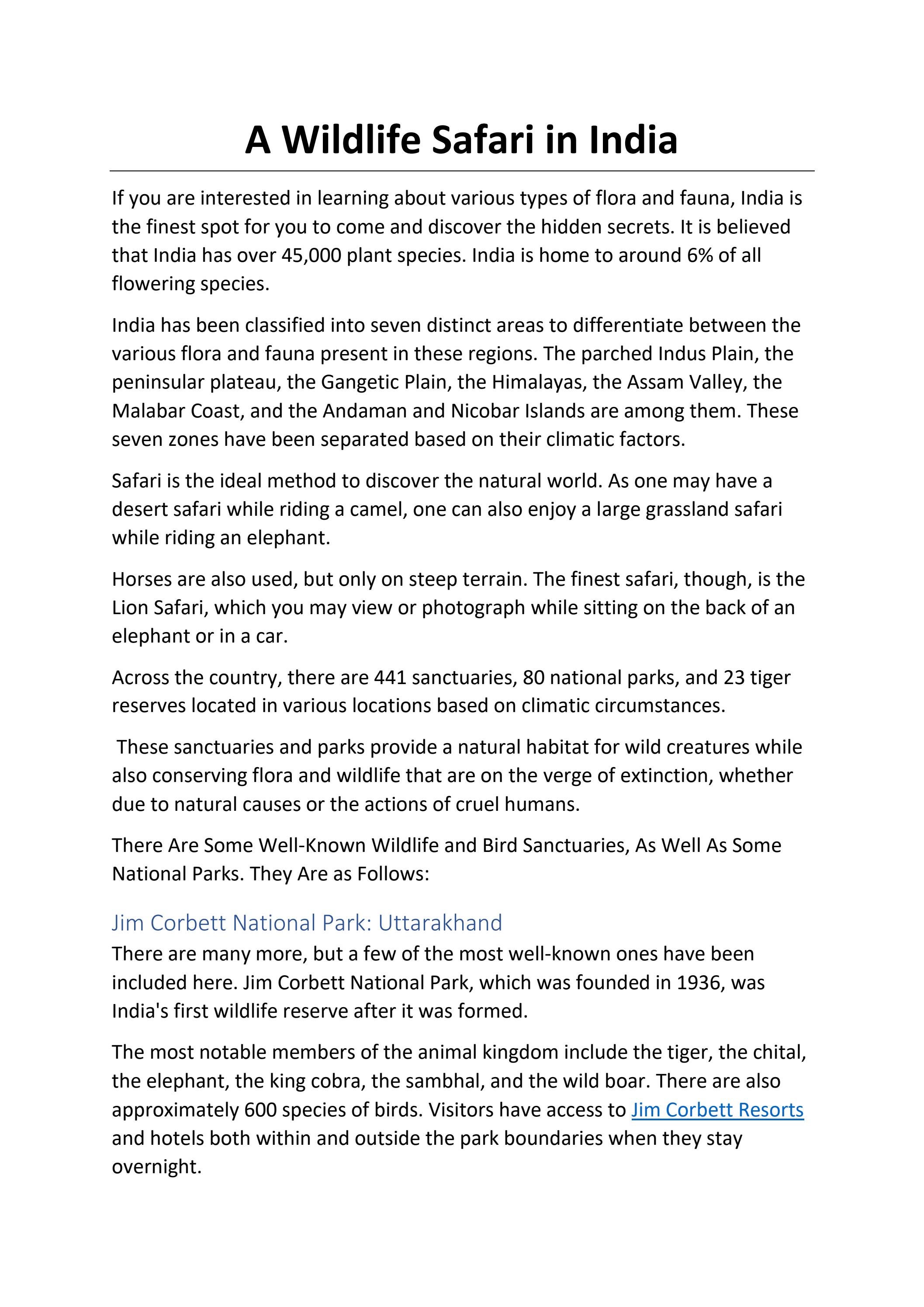 A Wildlife Safari in India by Article Senior - Issuu