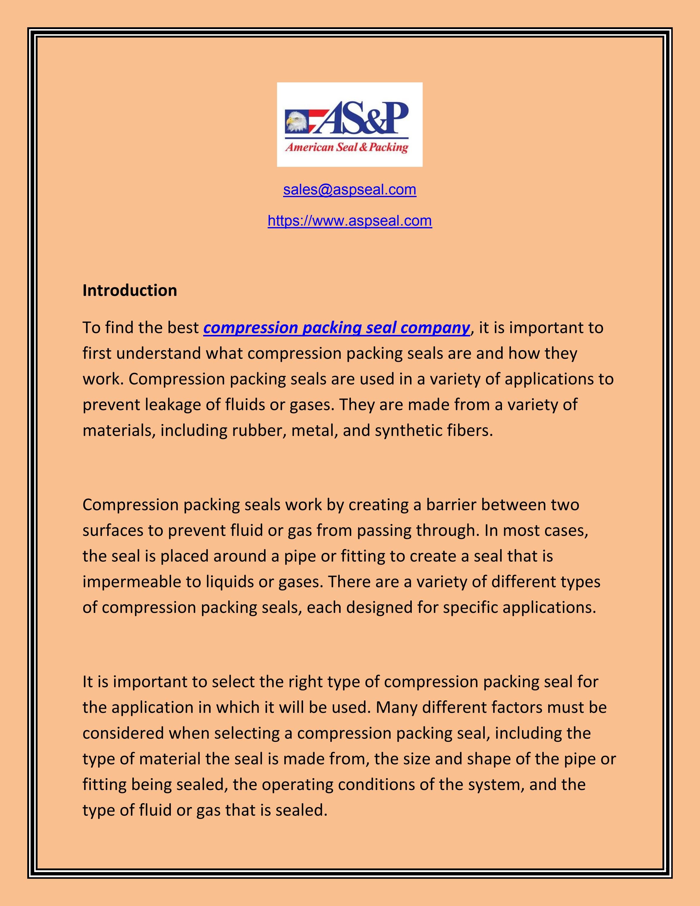 Order Compression Packing seal Online by Shaft Seals Issuu