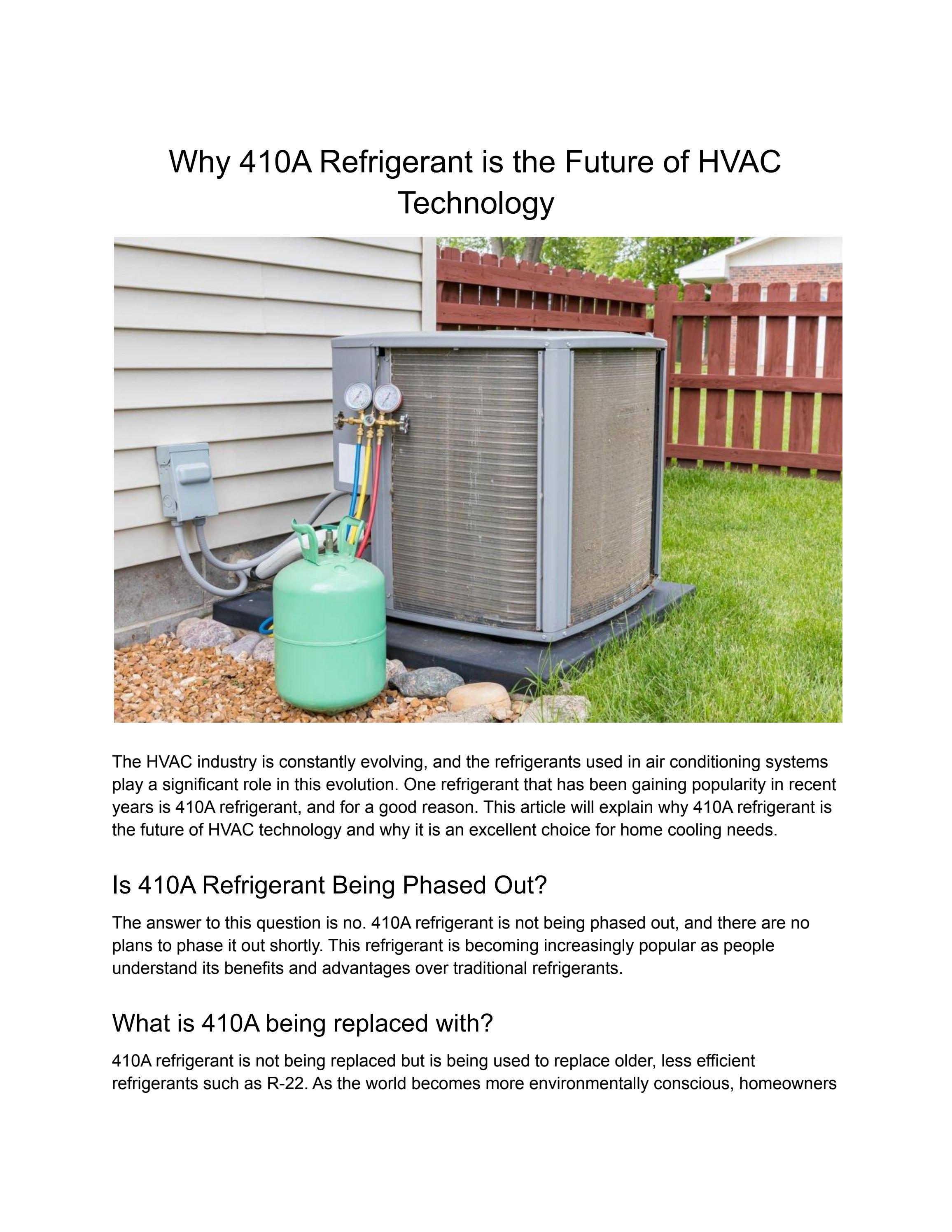 Why 410A Refrigerant is the Future of HVAC Technology by United Refrigerants Issuu
