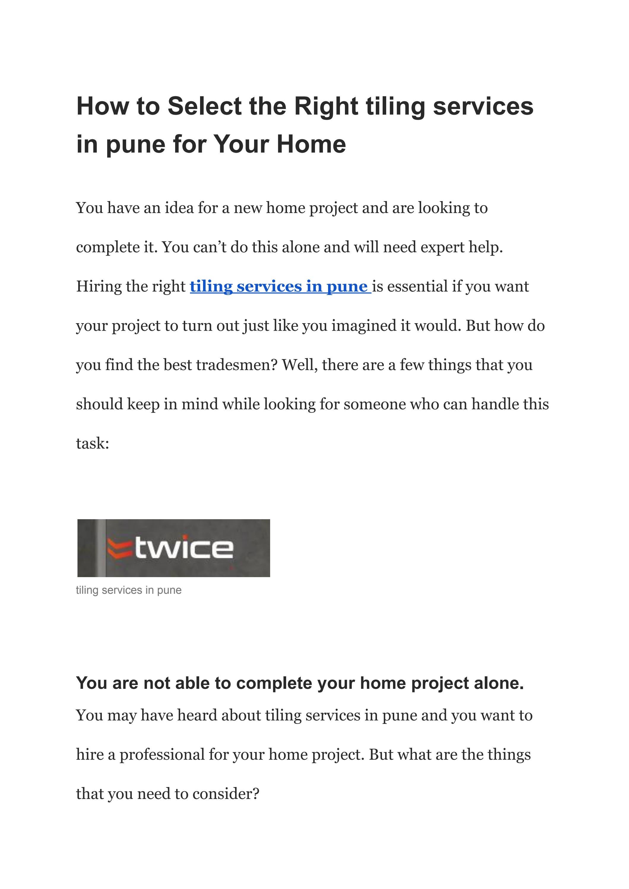 Tiling Services in pune and Bath Room Tiling At Affordable Price In