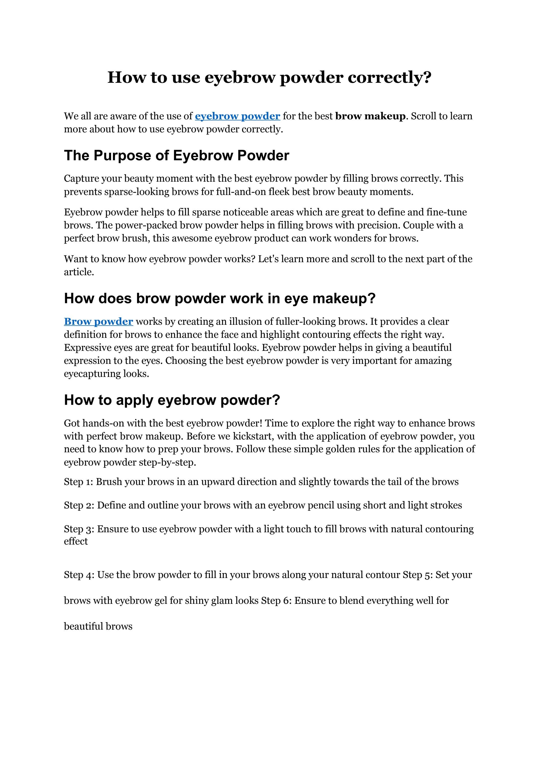How to use eyebrow powder correctly by lokeshnarwara Issuu