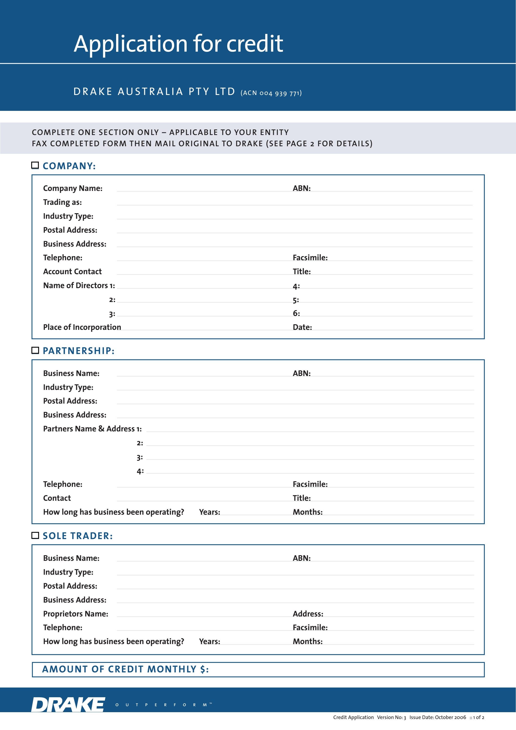 Drake Application For Credit Form by Mike Issuu