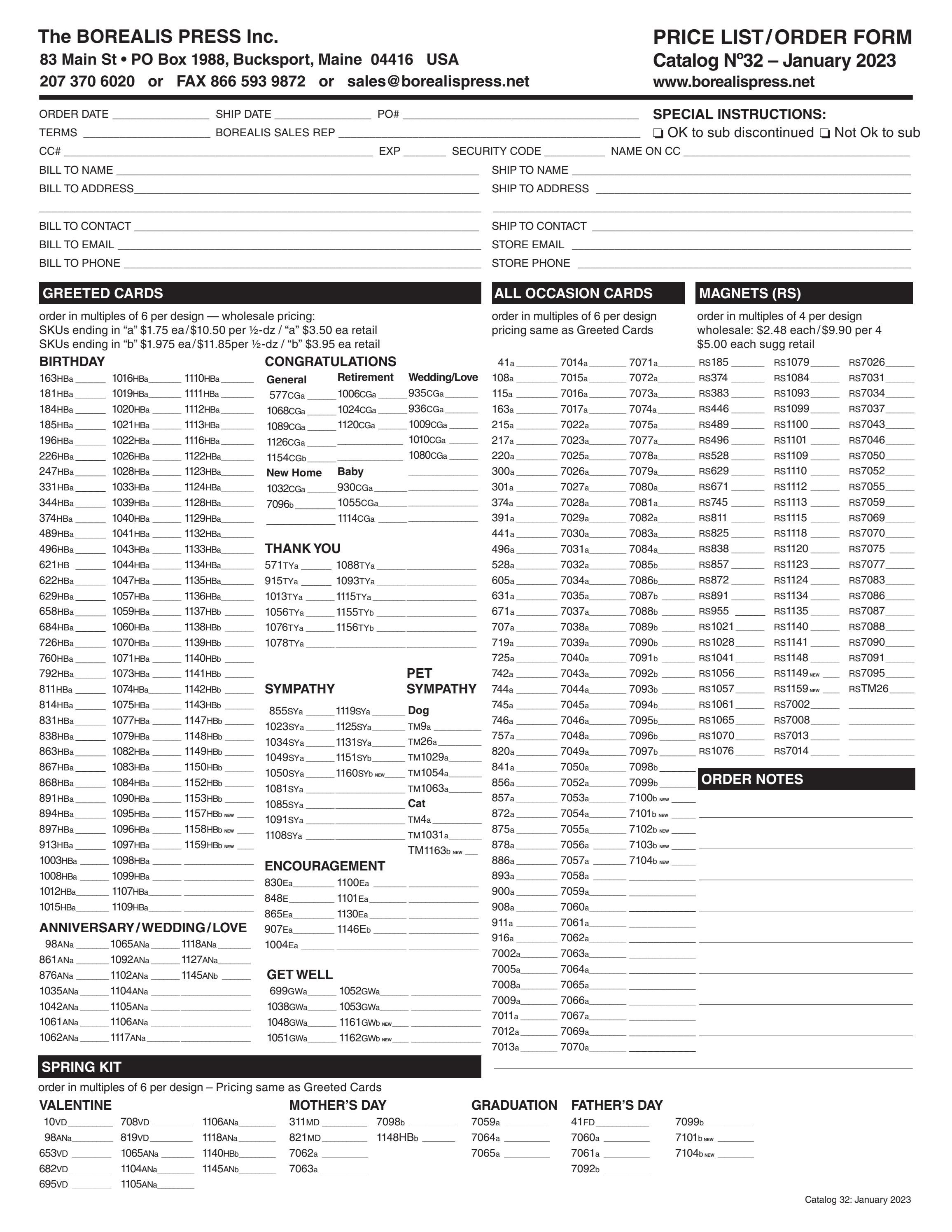 Borealis Press Catalog 32 Order Form by Cheryl Fletcher Issuu