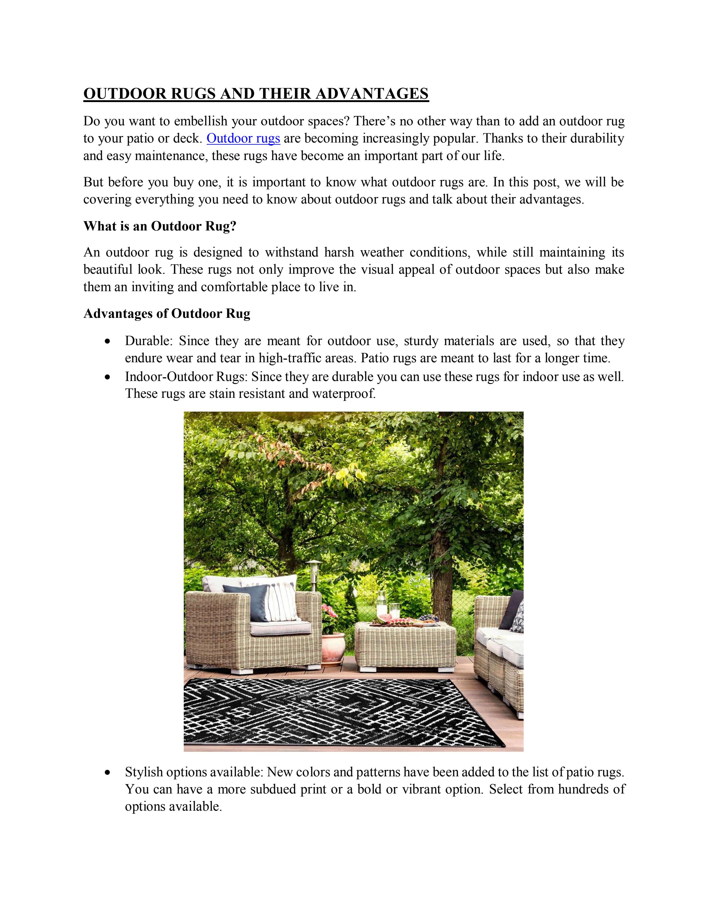 OUTDOOR RUGS AND THEIR ADVANTAGES by Green Decore Issuu