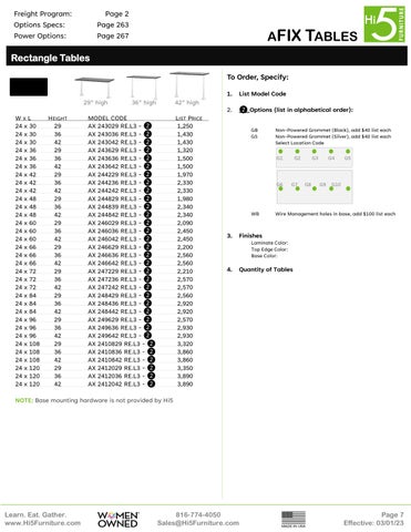 Hi5 家具 商用 Price 册 第 7 页