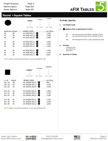 Hi5 家具 商用 Price 册 第 9 页