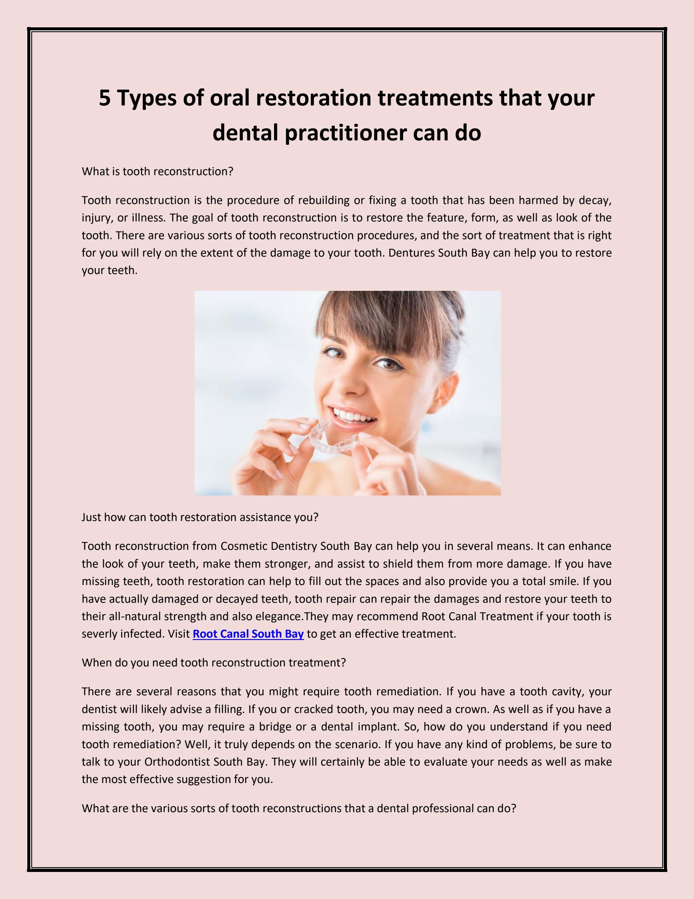 5 Types of oral restoration treatments that your dental practitioner can do by pabloottoblog Issuu