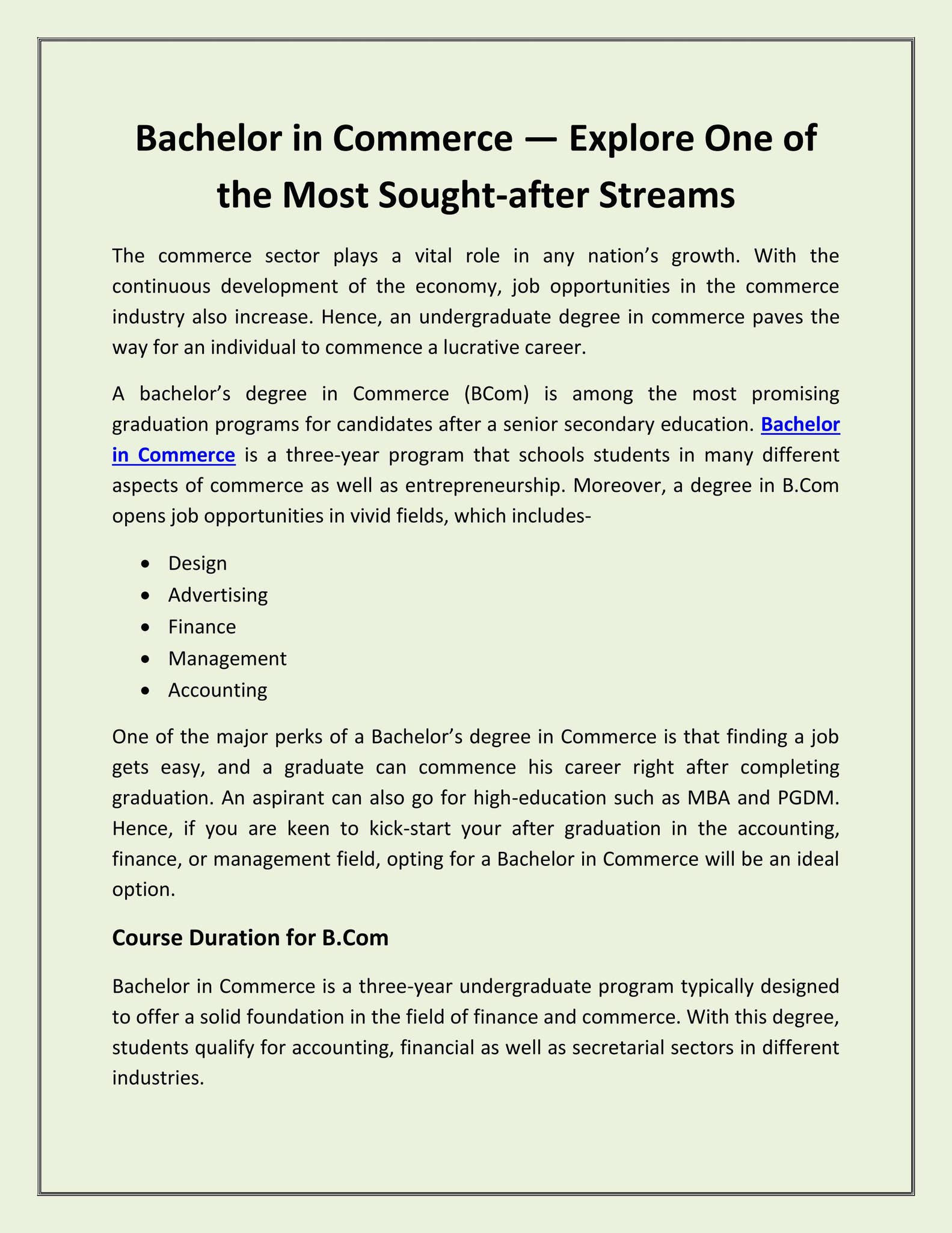 Bachelor in Commerce - Explore One of the Most Sought-after Streams by ...