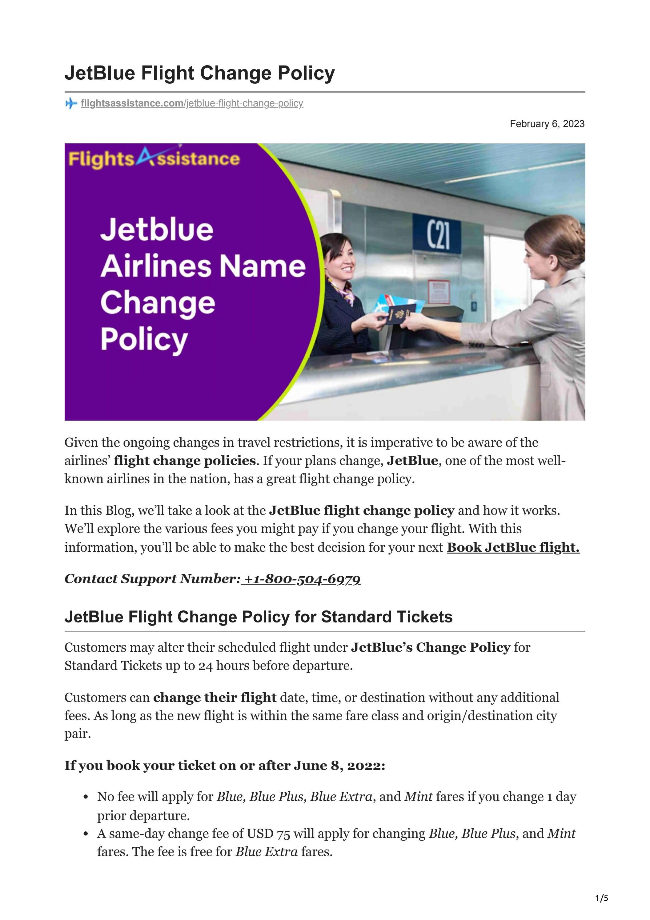 JetBlue Flight Change Policy by flights Assistance Issuu