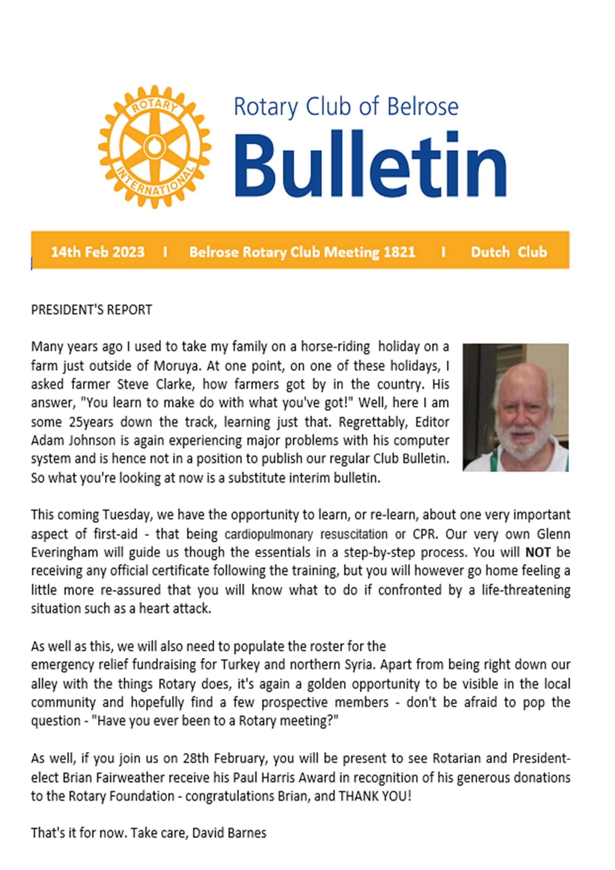 Belrose Rotary Club Bulletin 14 02 2023 by Belrose Rotary Club Issuu