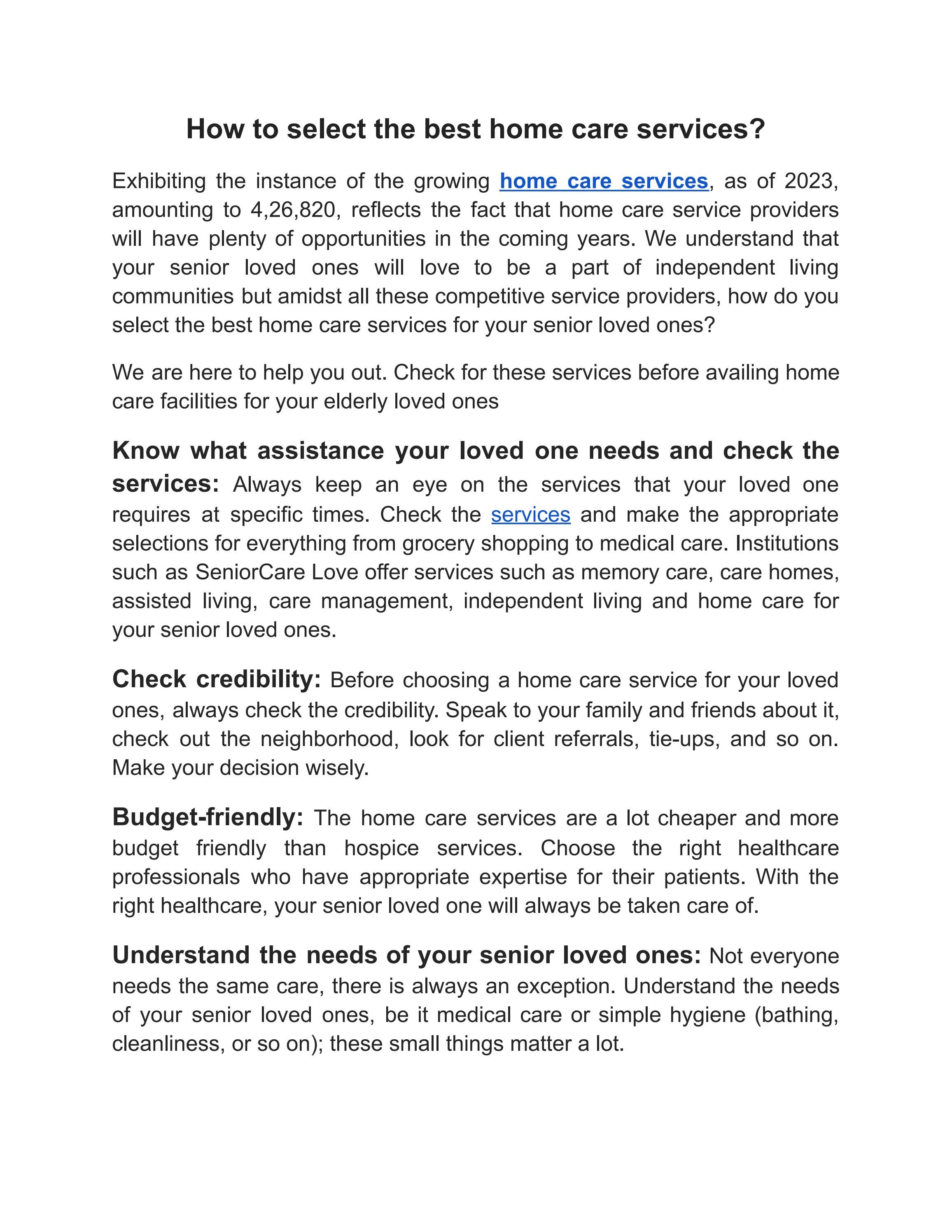 How to select the best home care services? by seniorcarelove Issuu
