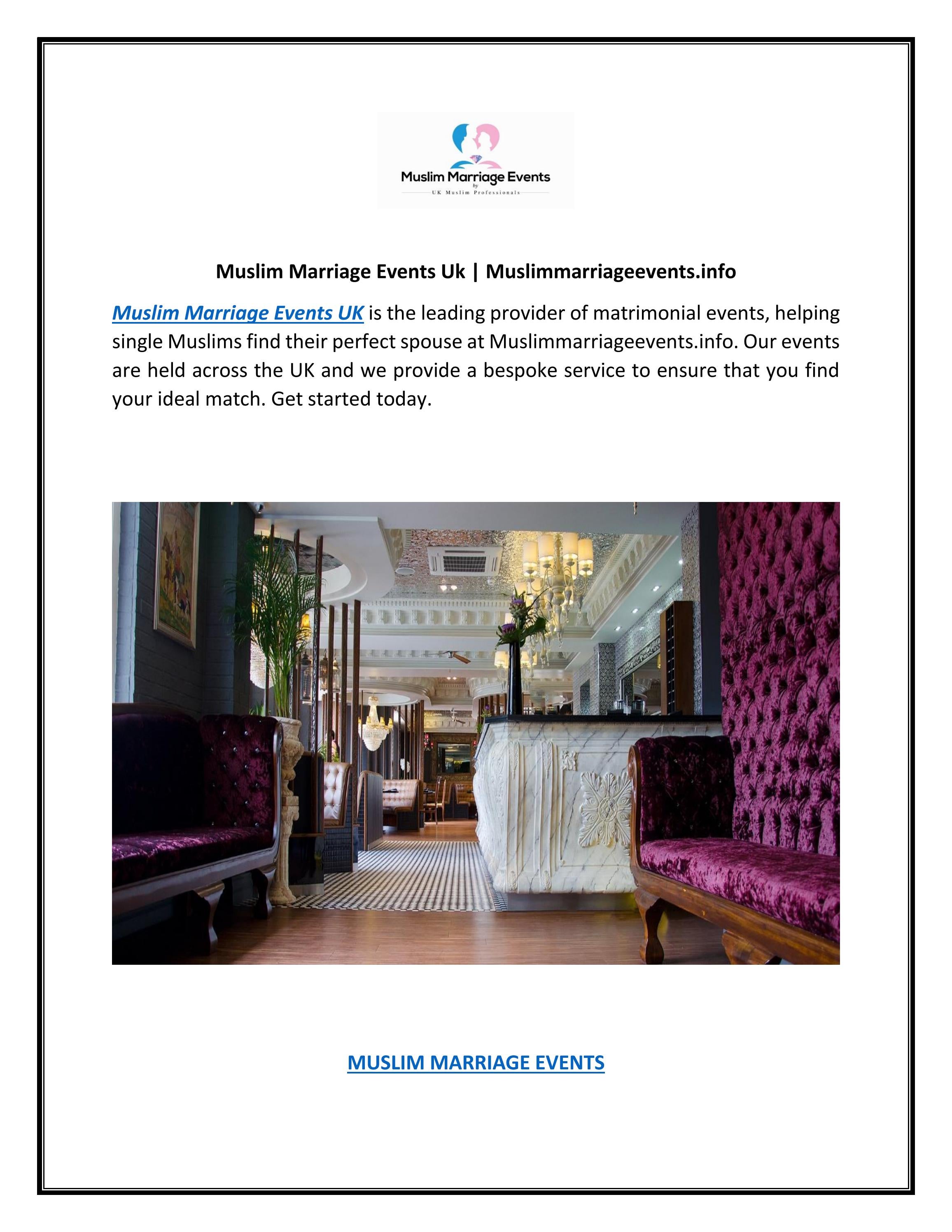 How Do Muslim Marriage Events Work