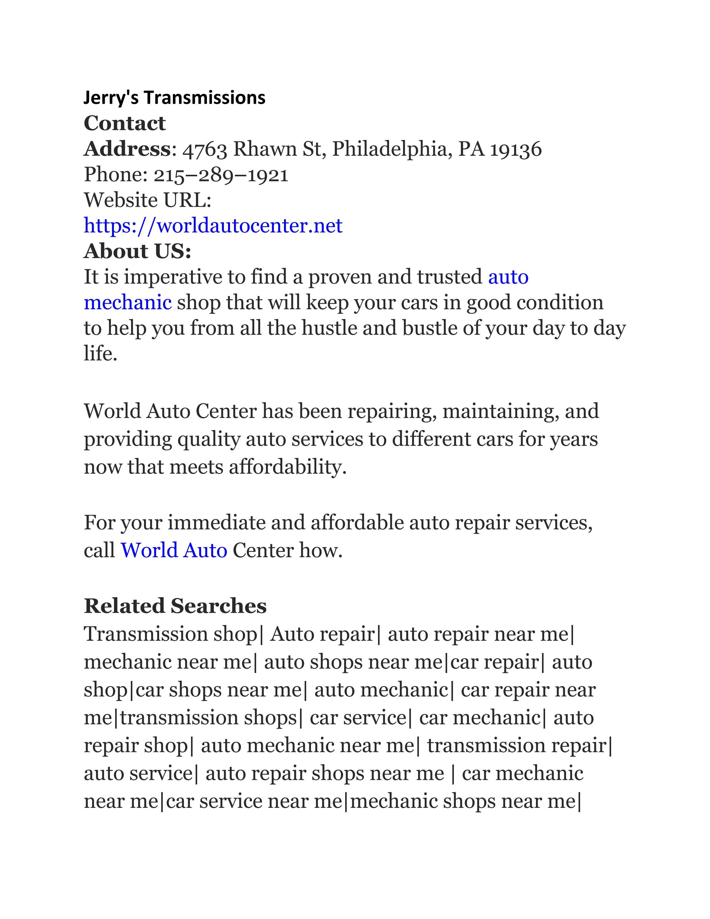 Jerry's Transmissions by Jerry's Transmissions Issuu