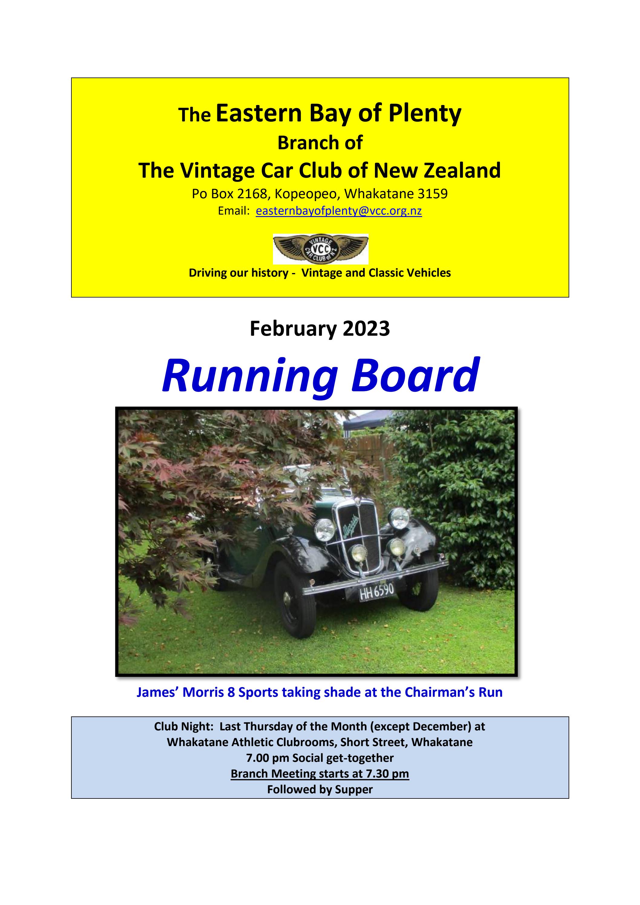 VCC EBOP RUNNING BOARD FEB 2023 by Vintage Car Club of New Zealand Issuu