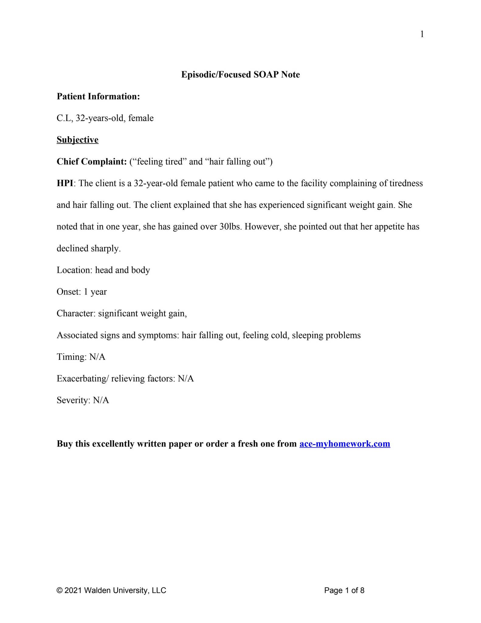 Thyroid Examination SOAP Note by acemyhomework - Issuu