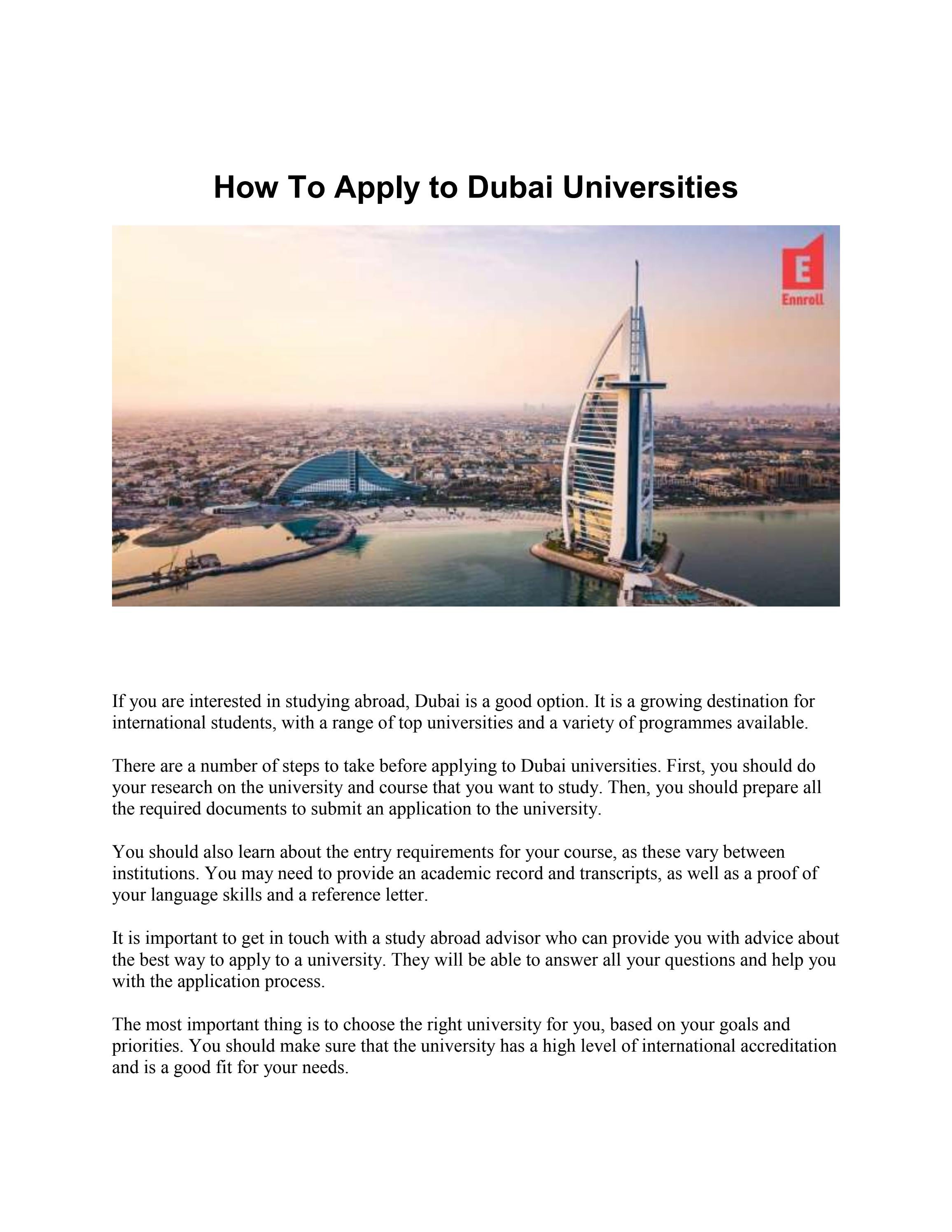 Ennroll Studying in Dubai by Ennroll digital platform Issuu