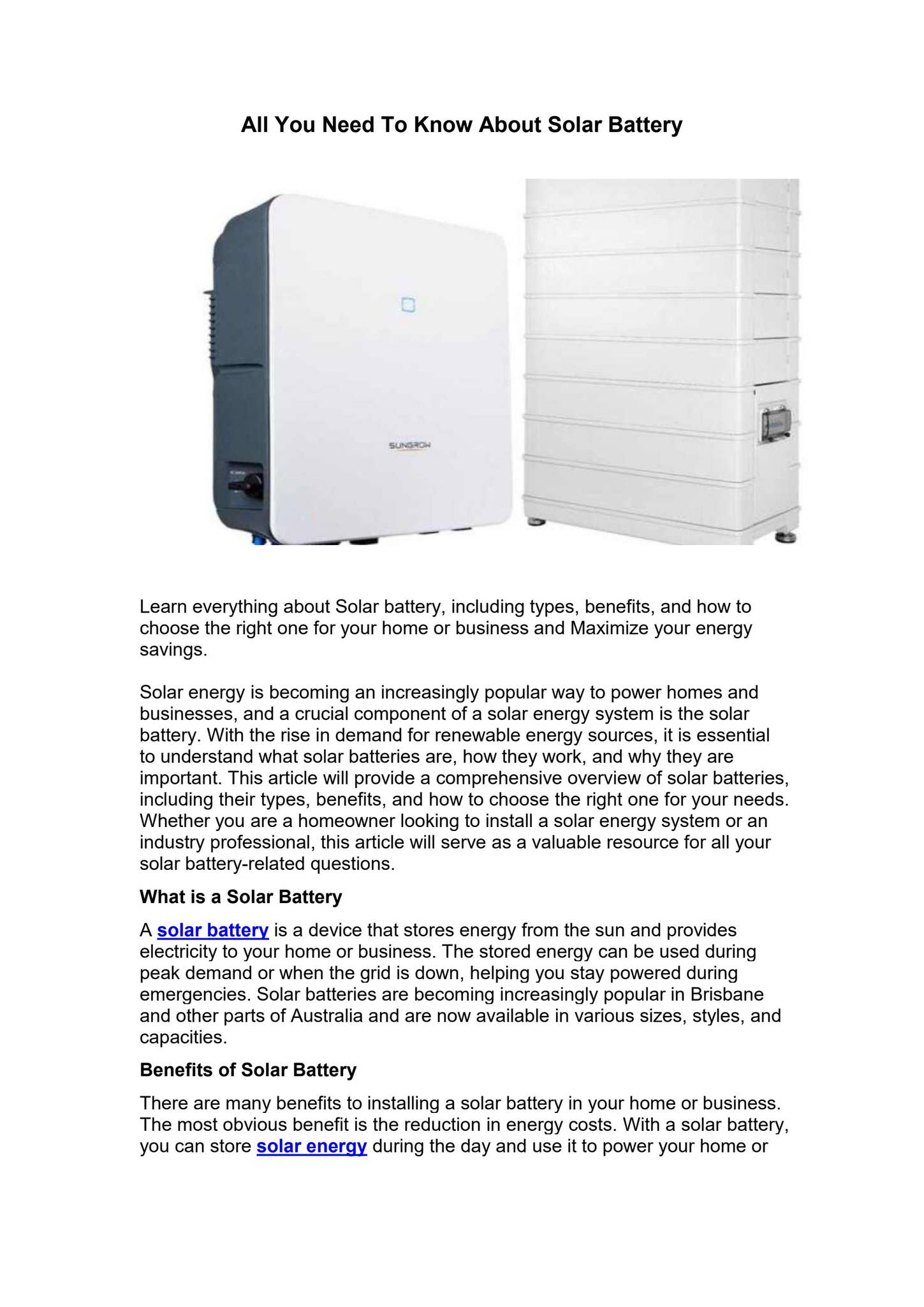 All You Need To Know About Solar Battery by ahlecsolar - Issuu
