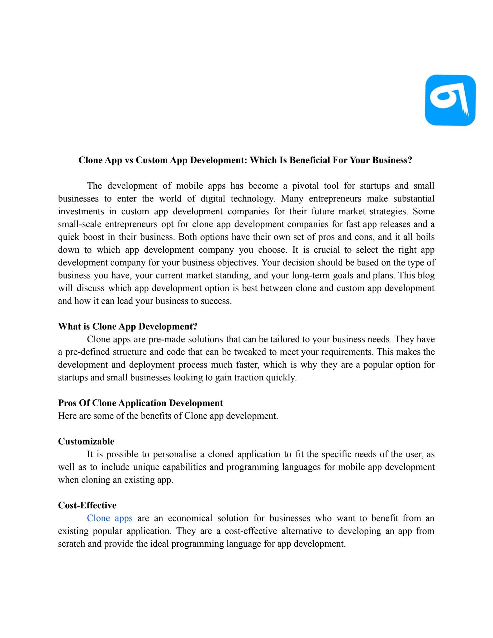 Clone App vs Custom App Development: Which Is Beneficial For Your ...