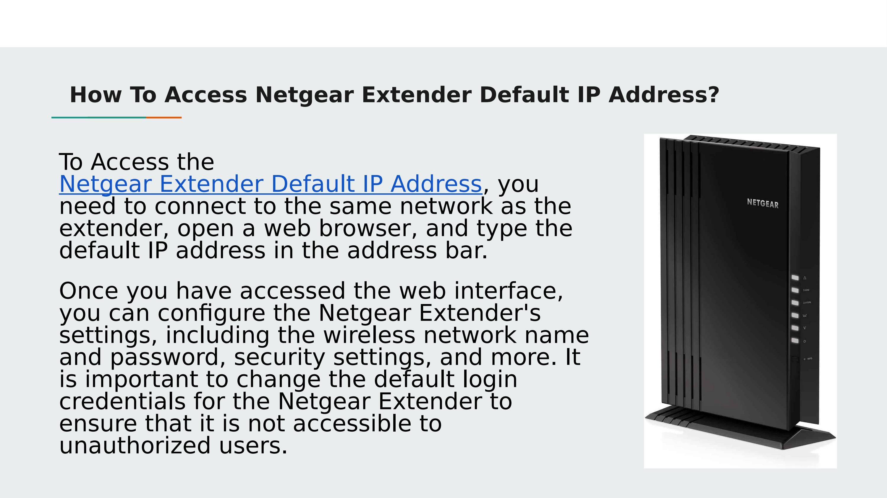 How To Access Netgear Extender Default IP Address? by emily_blunt20 Issuu