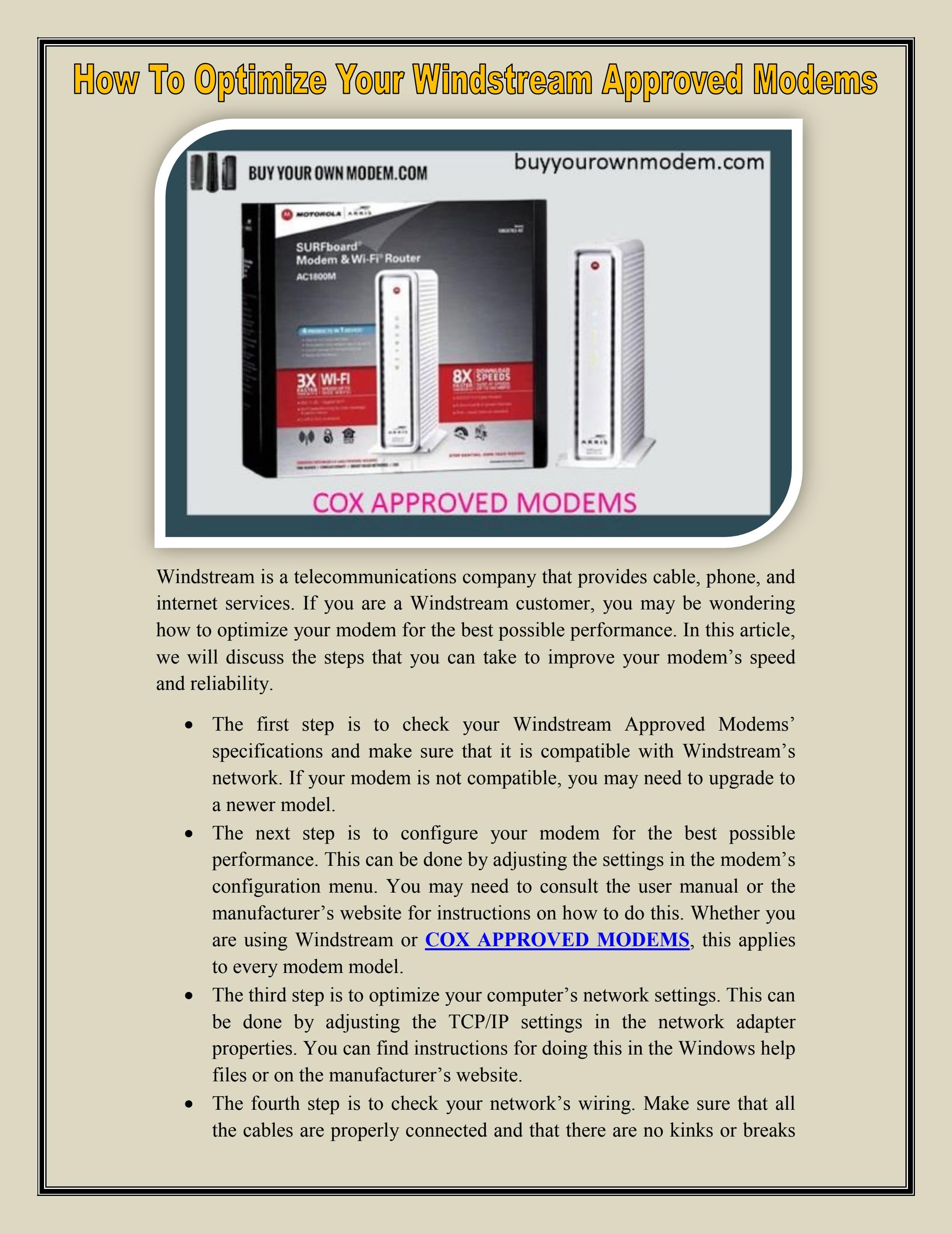Approved Modems Cox - h11mbm7