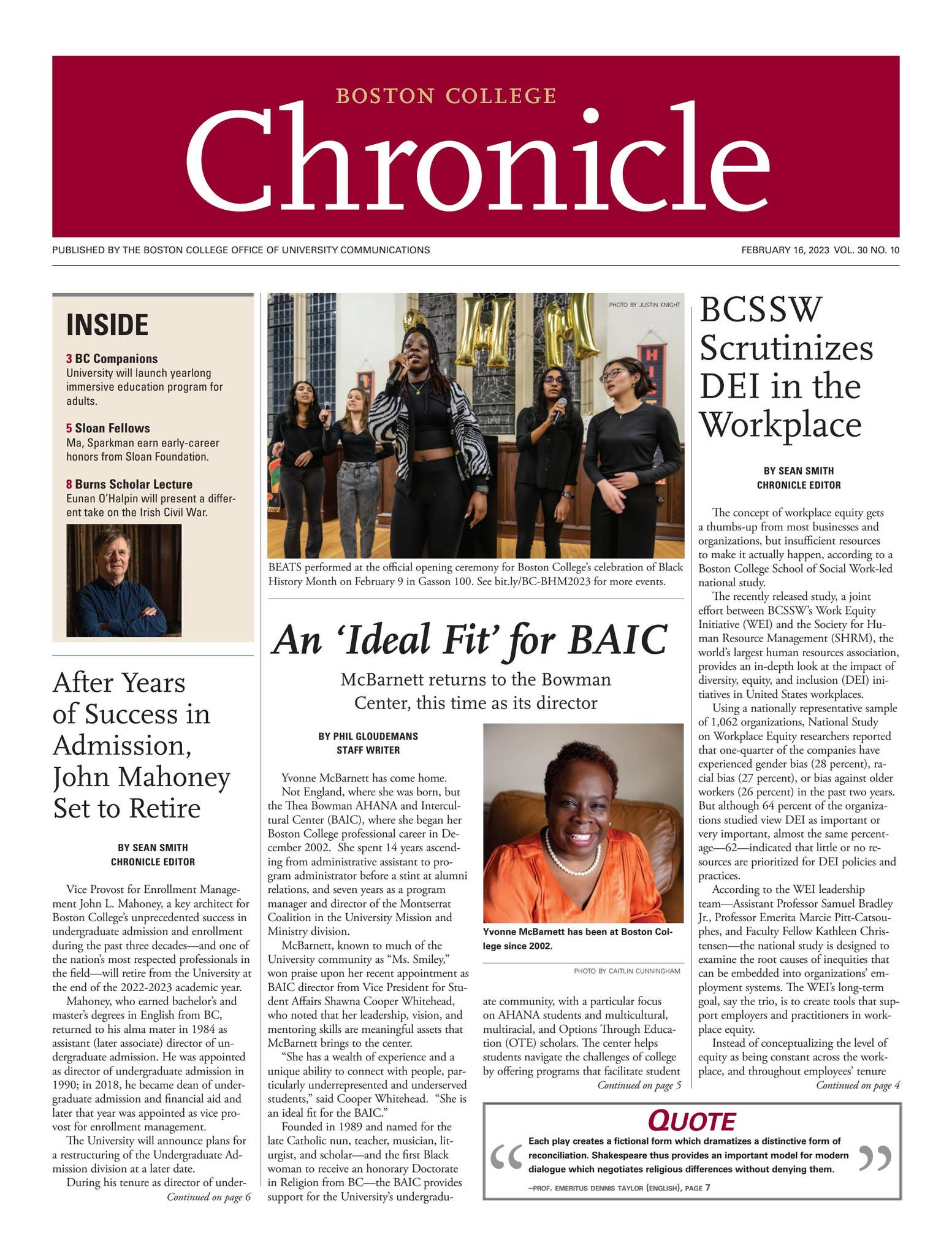 Boston College Chronicle by Boston College - Issuu