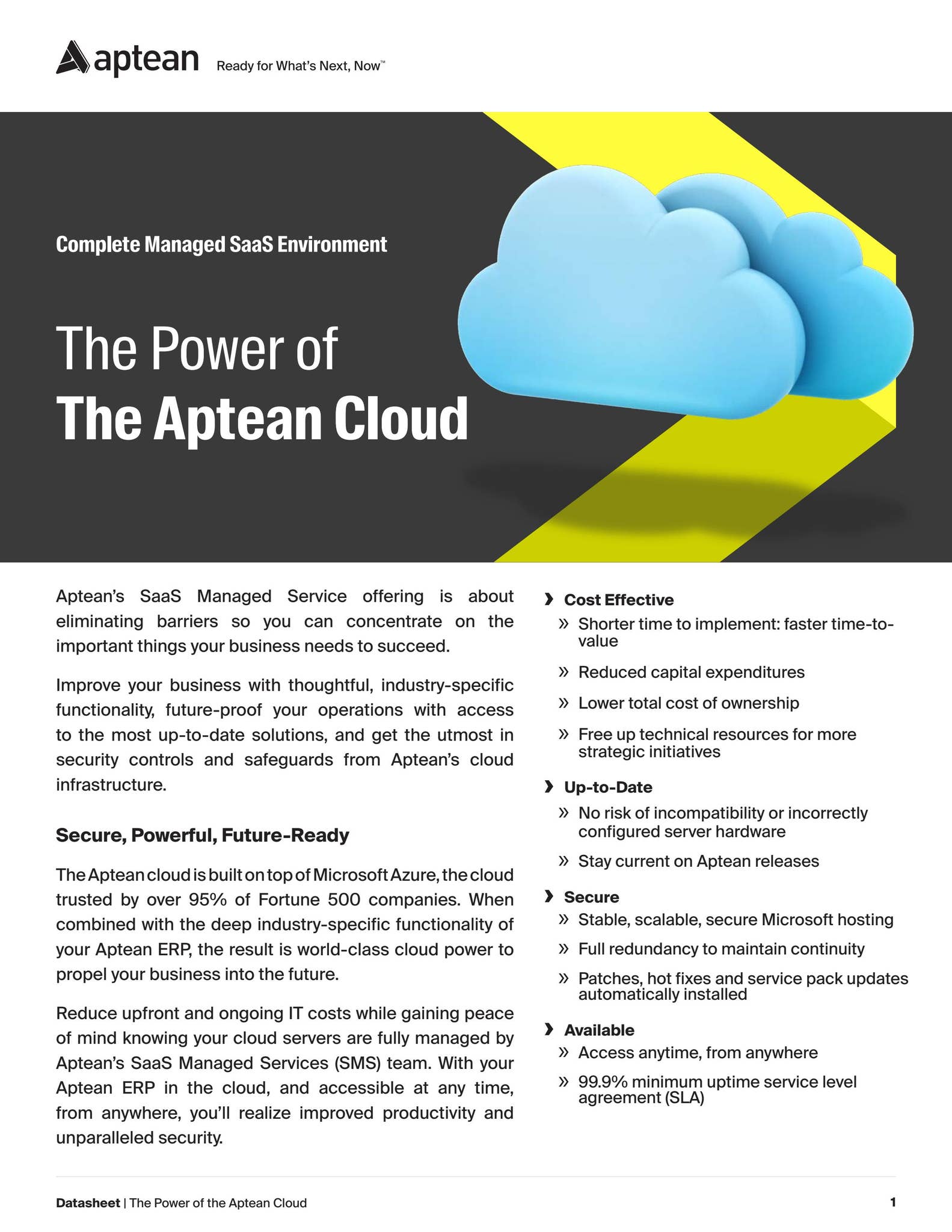 The Power of the Aptean Cloud: Datasheet by Aptean - Issuu