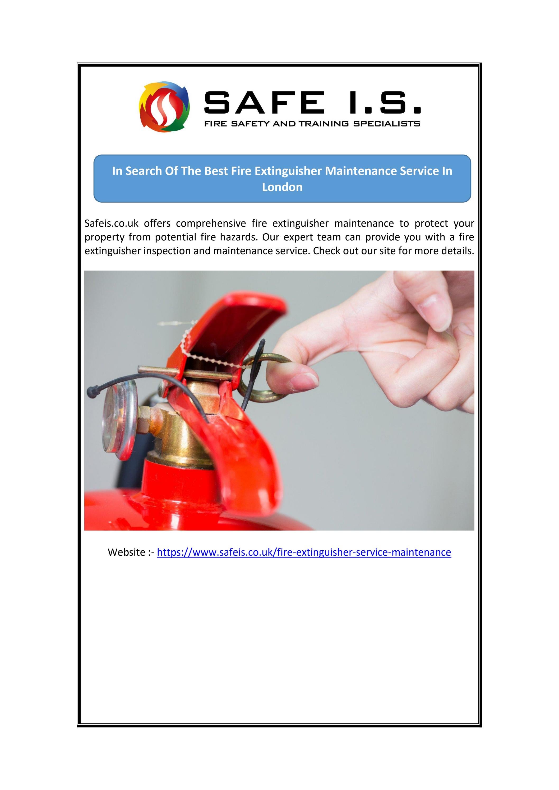 In Search Of The Best Fire Extinguisher Maintenance Service In London