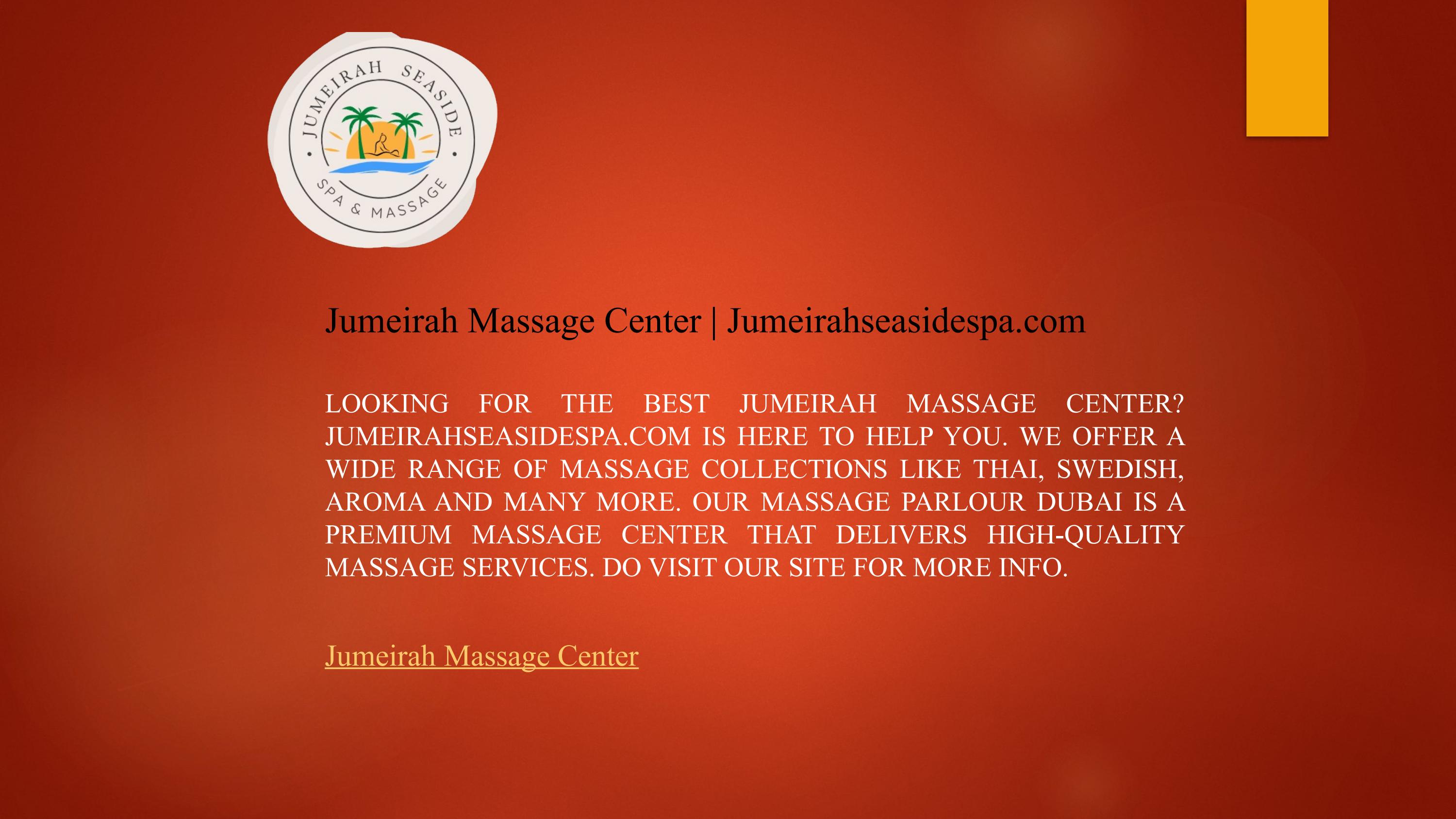 Jumeirah Massage Center by Jumeriah Seasidespa