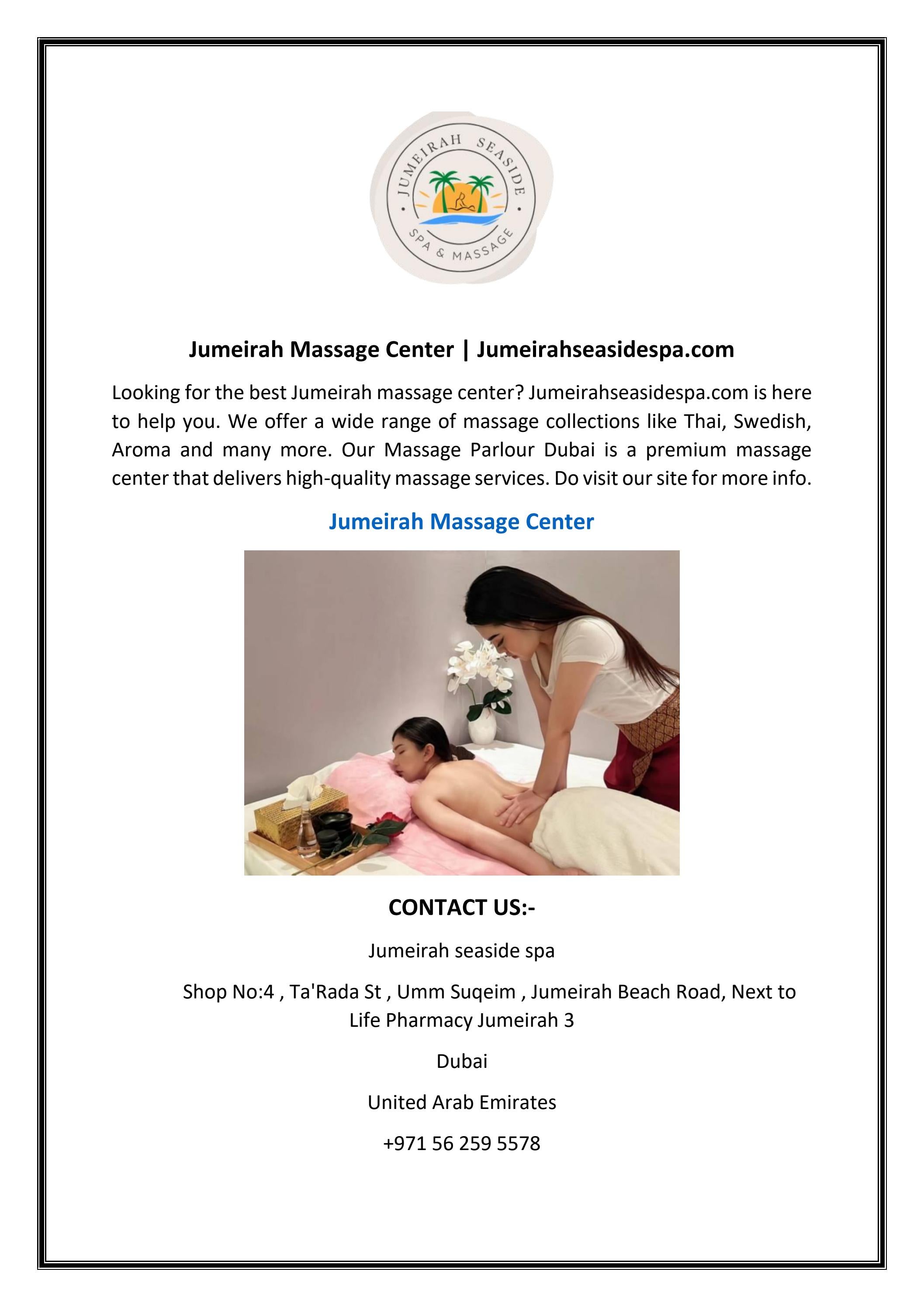 Jumeirah Massage Center by Jumeriah Seasidespa