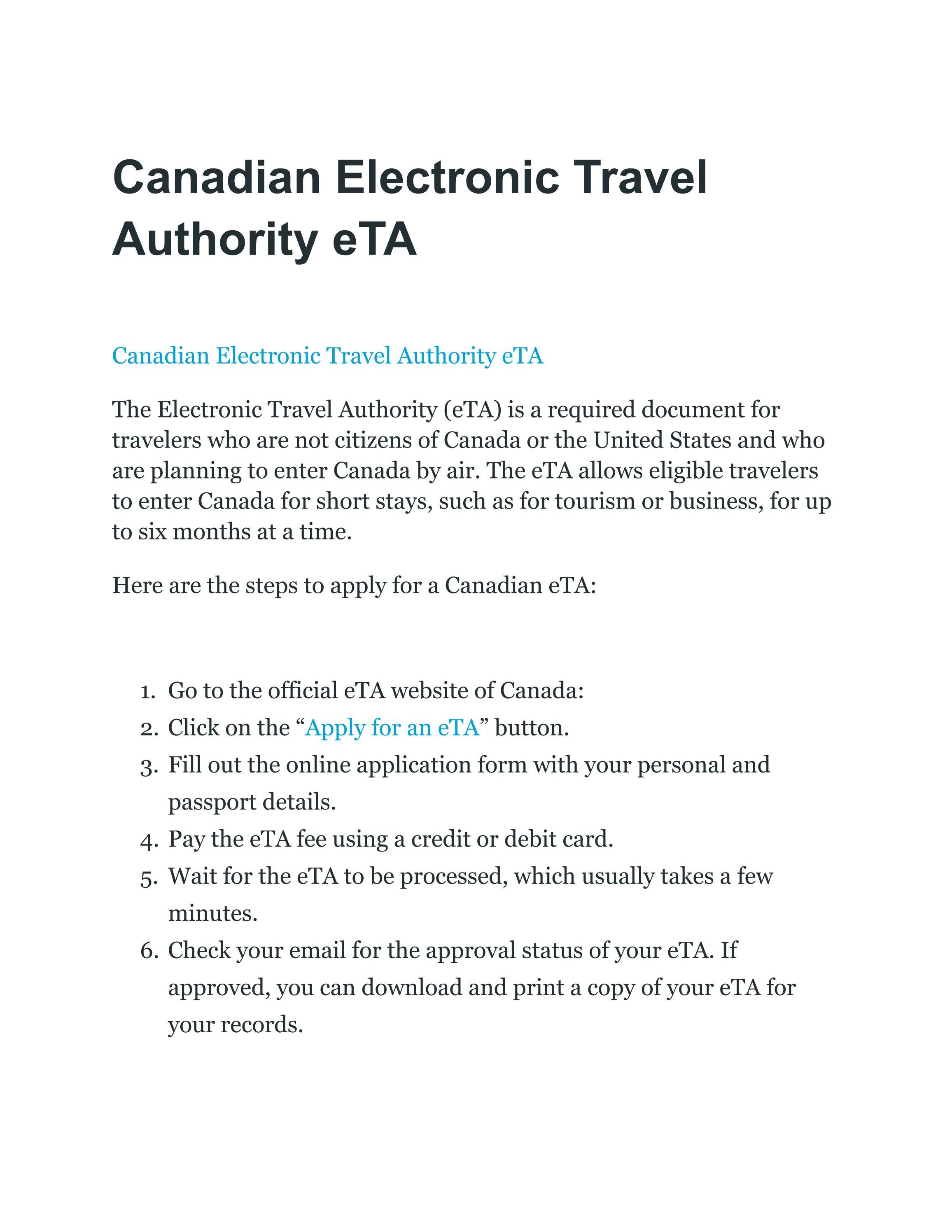 Canadian Electronic Travel Authority eTA by watch 009tv Issuu