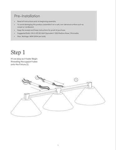 nathanjameshome 家具目录 · Ronnie 镜前灯 Instruction Sheet 第 5 页