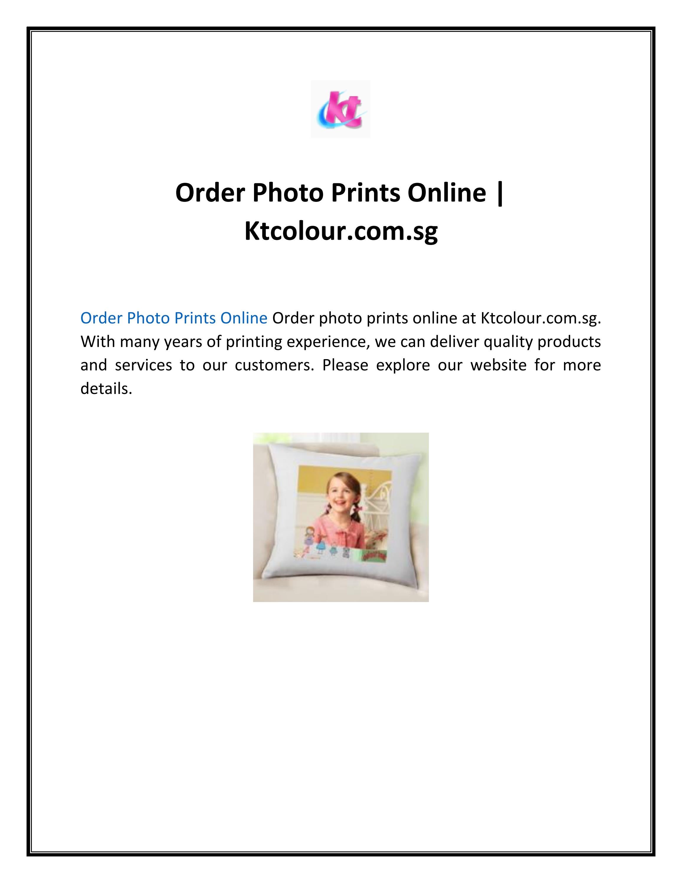 Order Photo Prints Online by Kim tian colour centre
