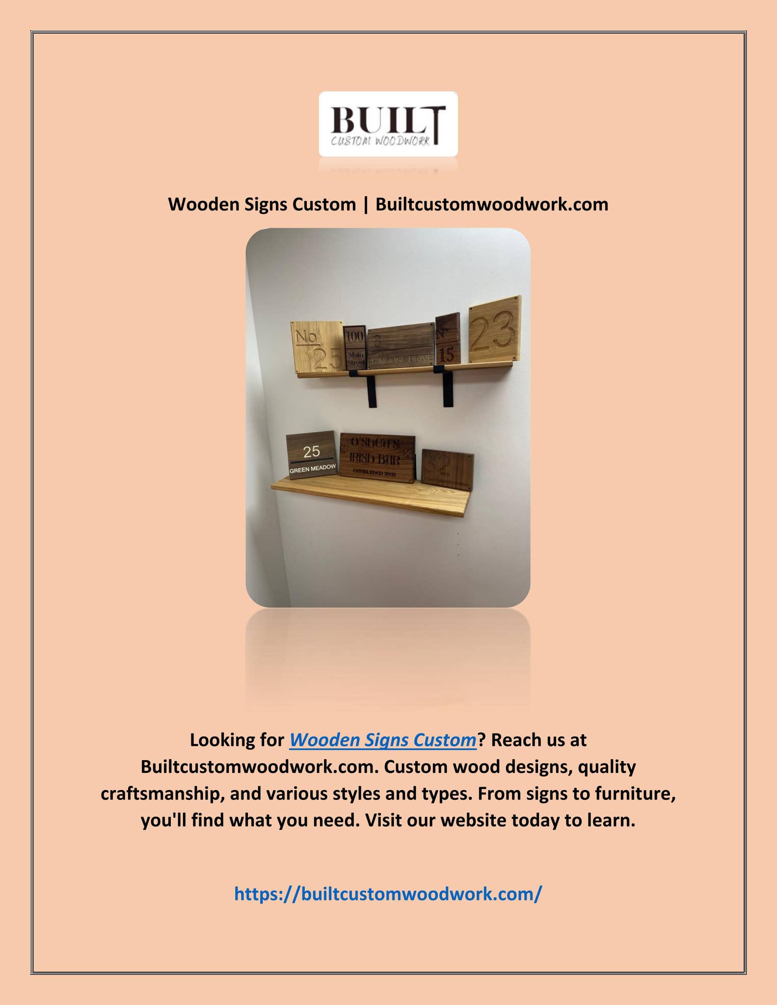 Wooden Signs Custom | Builtcustomwoodwork.com by Built Custom ...