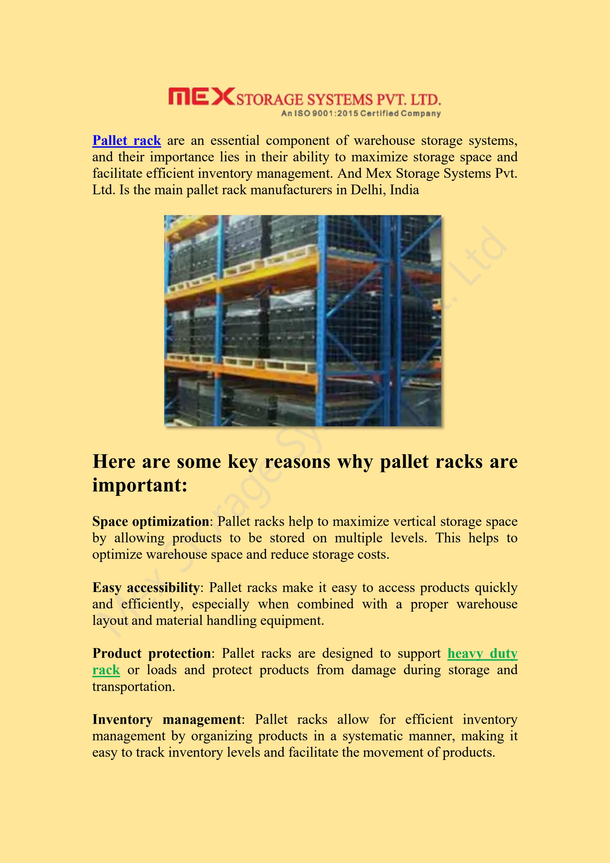 Pallet Rack Mex Storage Systems Pvt. Ltd. by MEX Storage Systems Issuu