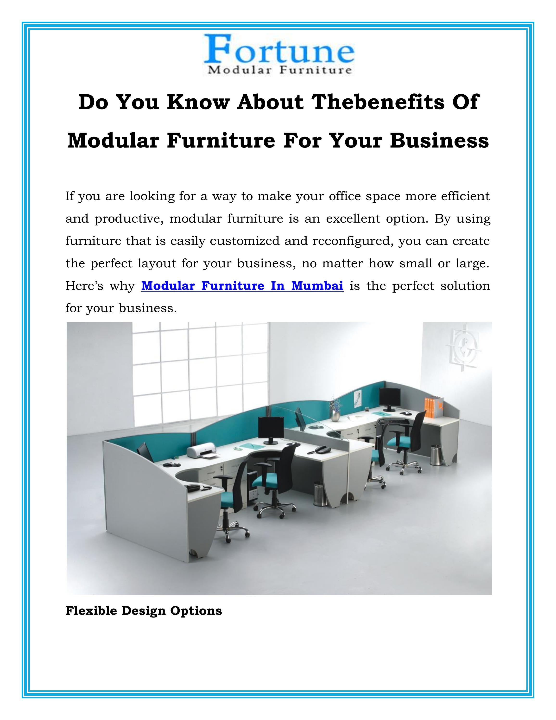 Do You Know About Thebenefits Of Modular Furniture For Your Business by ...