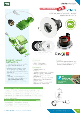 NVC Lighting UK 灯饰目录 · NVC Downlights Section 第 11 页