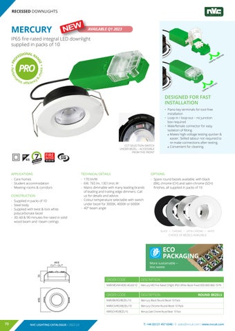 NVC Lighting UK 灯饰目录 · NVC Downlights Section 第 12 页