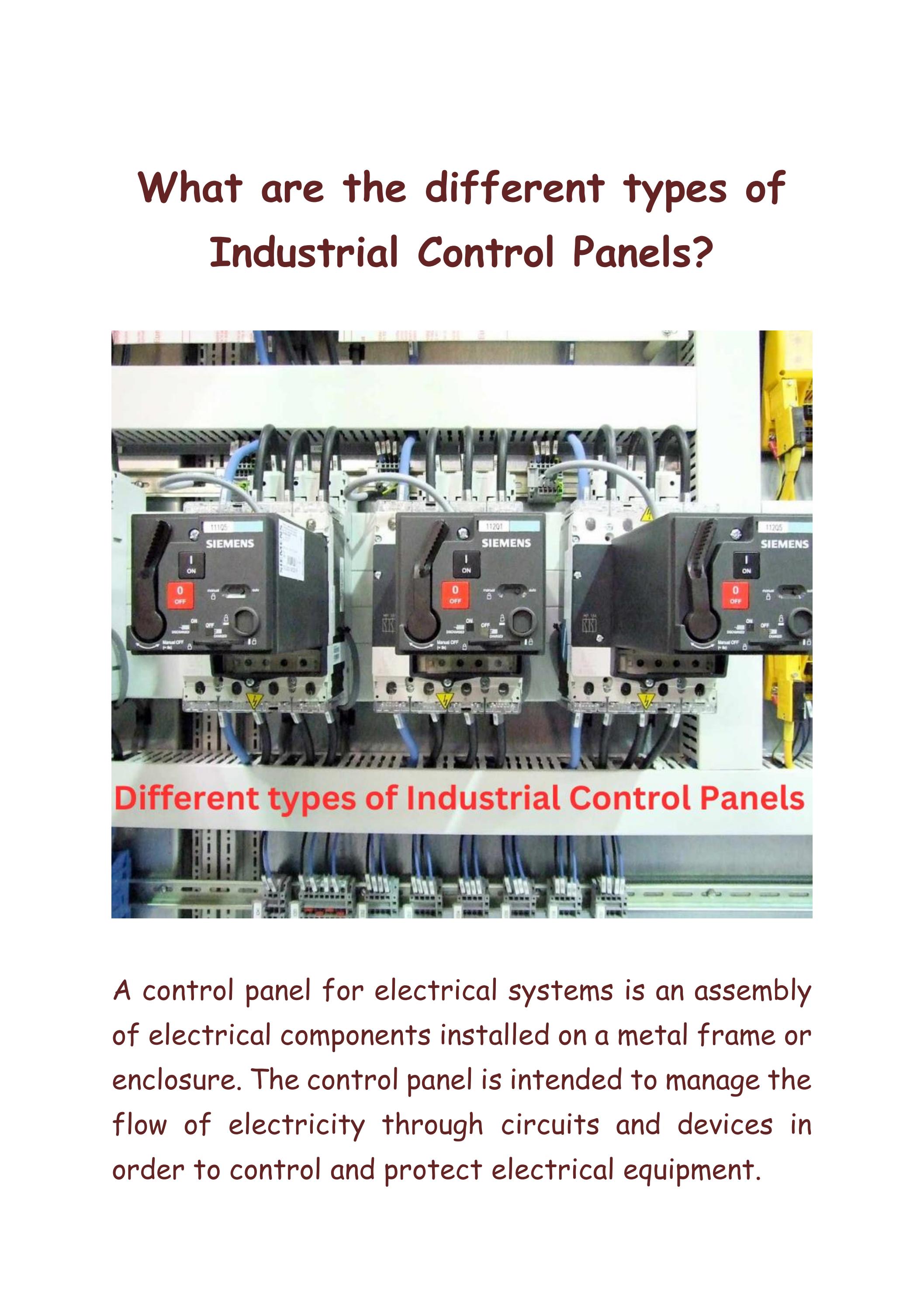 What are the different types of Industrial Control Panels? by