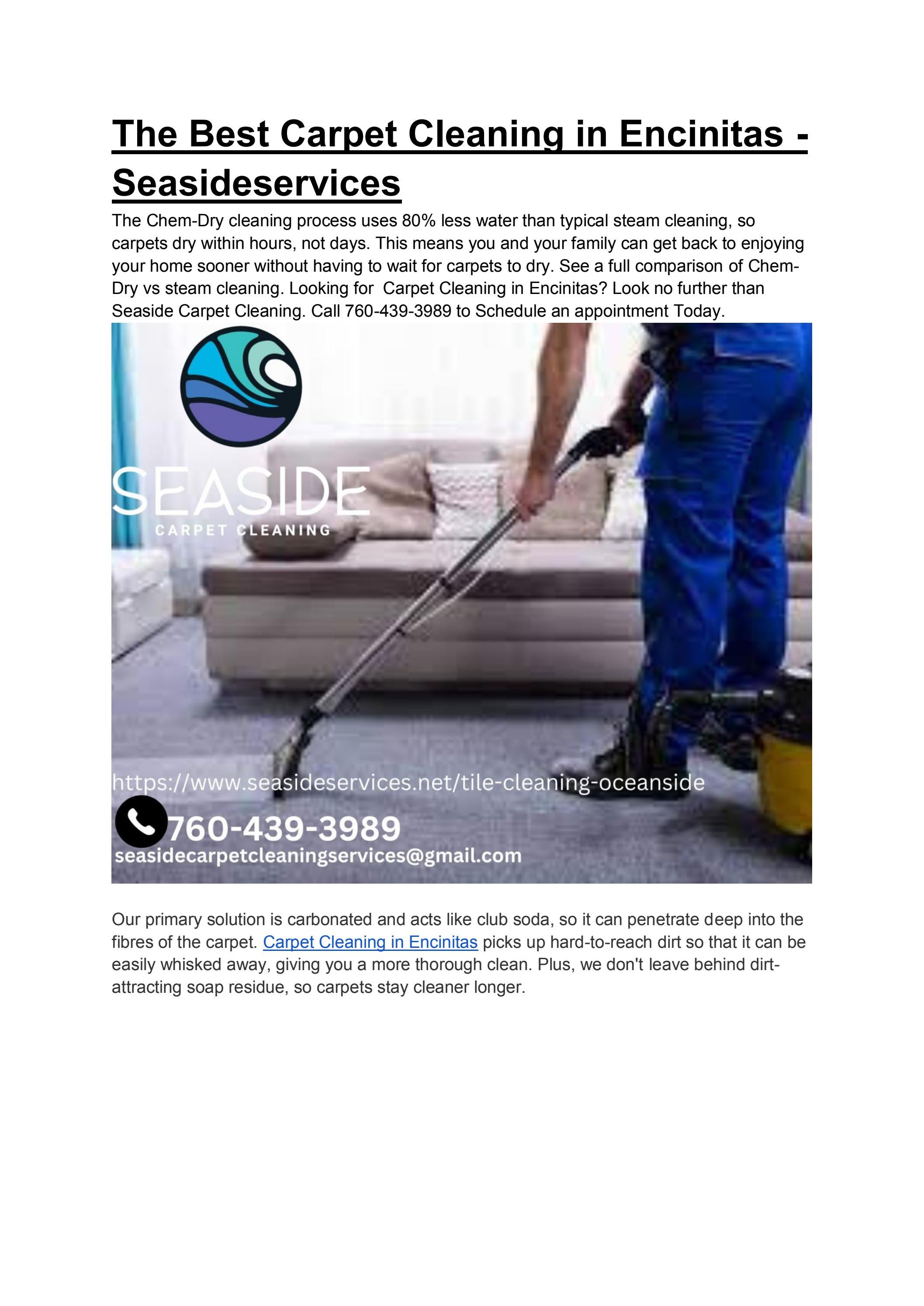 The Best Carpet Cleaning in Encinitas Seasideservices by seasidecarpetcleaningservices Issuu