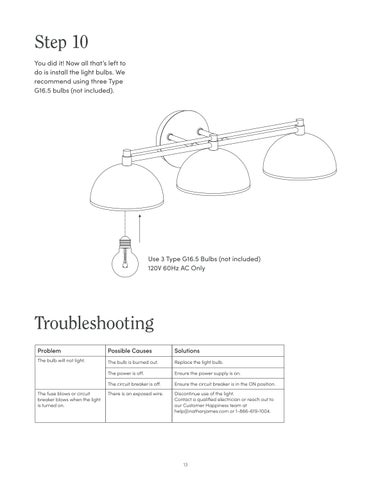 nathanjameshome 家具目录 · Ace 镜前灯 Instruction Sheet 第 13 页