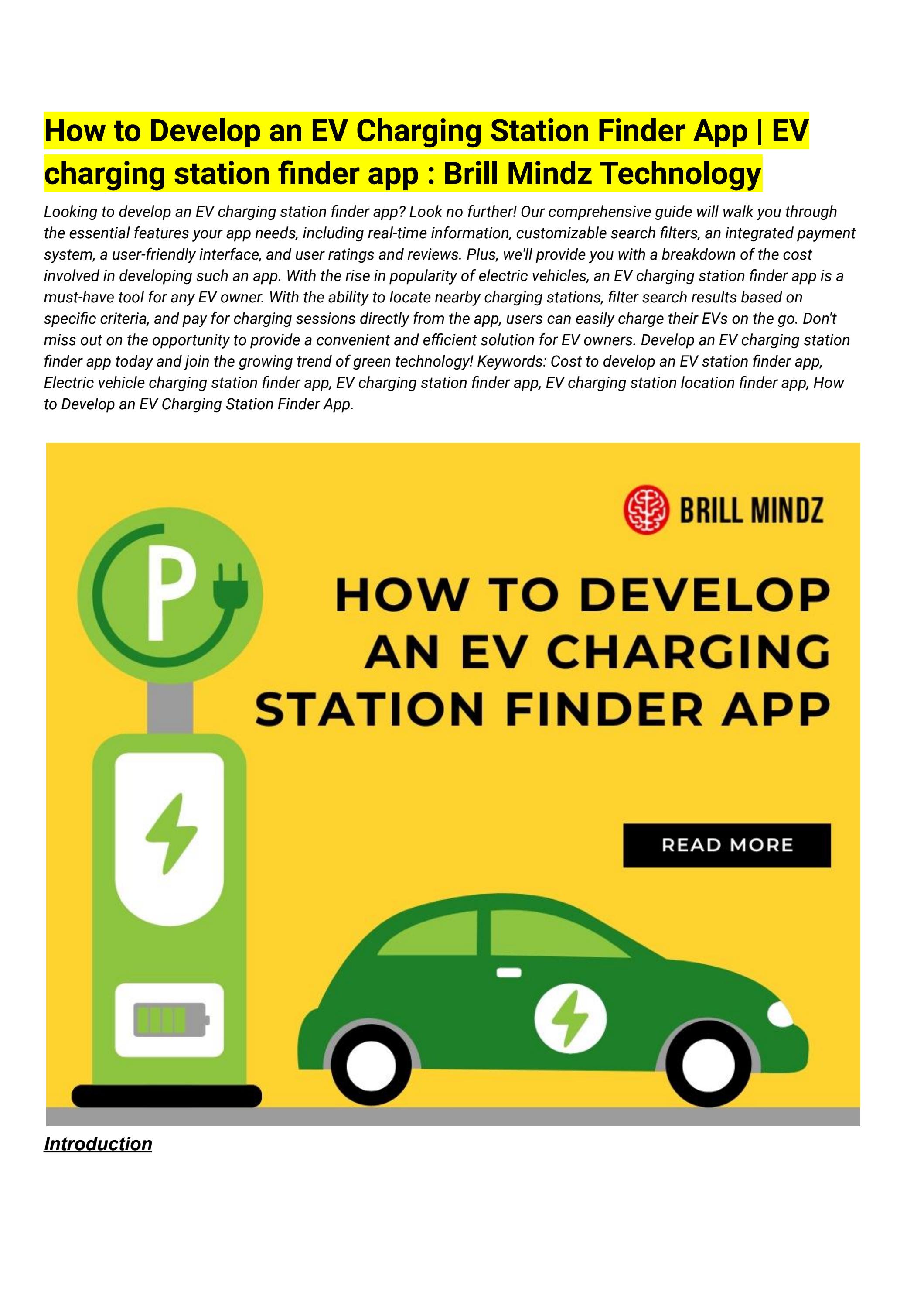 How to Develop an EV Charging Station Finder App EV charging station