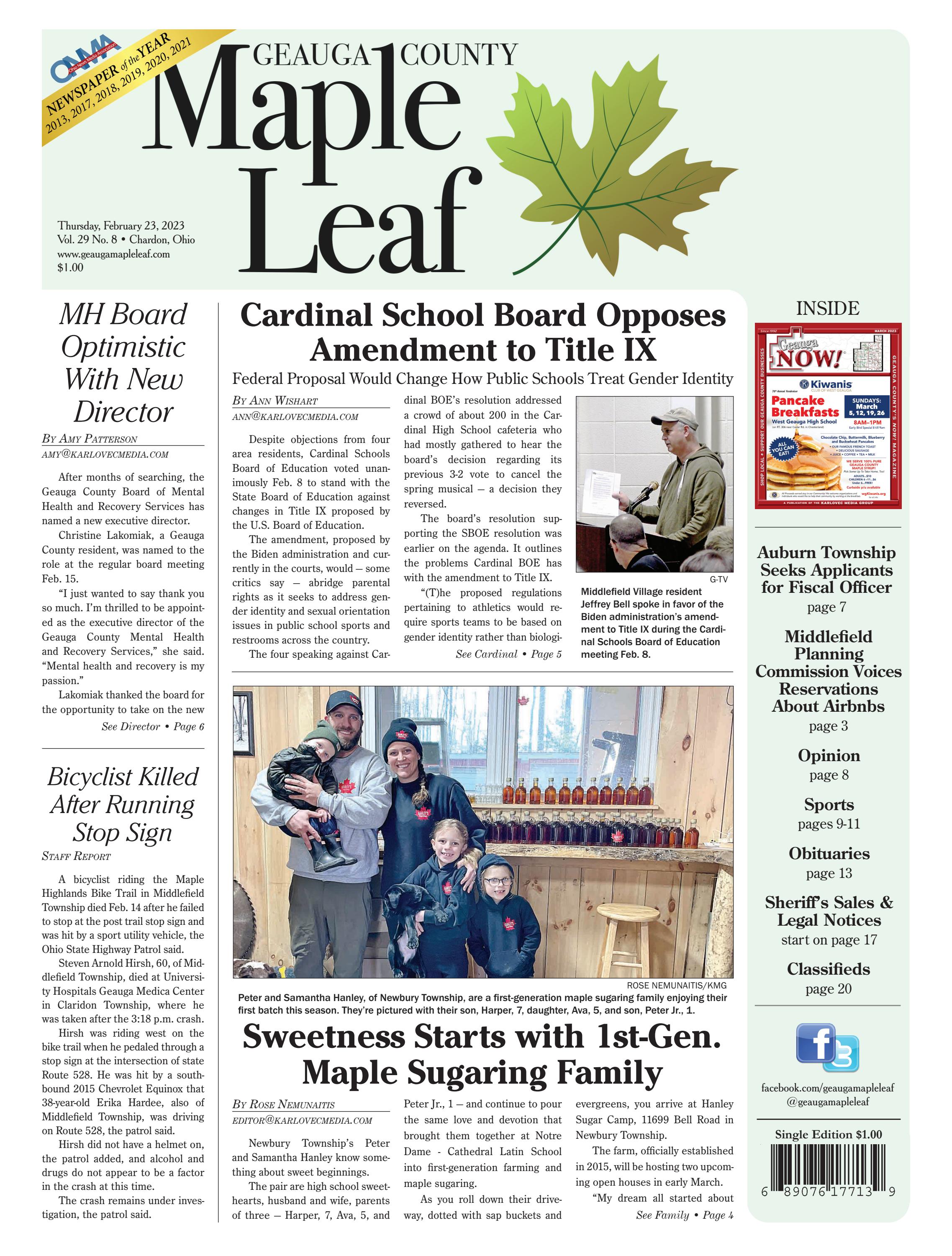 Geauga Maple Leaf 2-23-23 by Geauga County Maple Leaf - Issuu