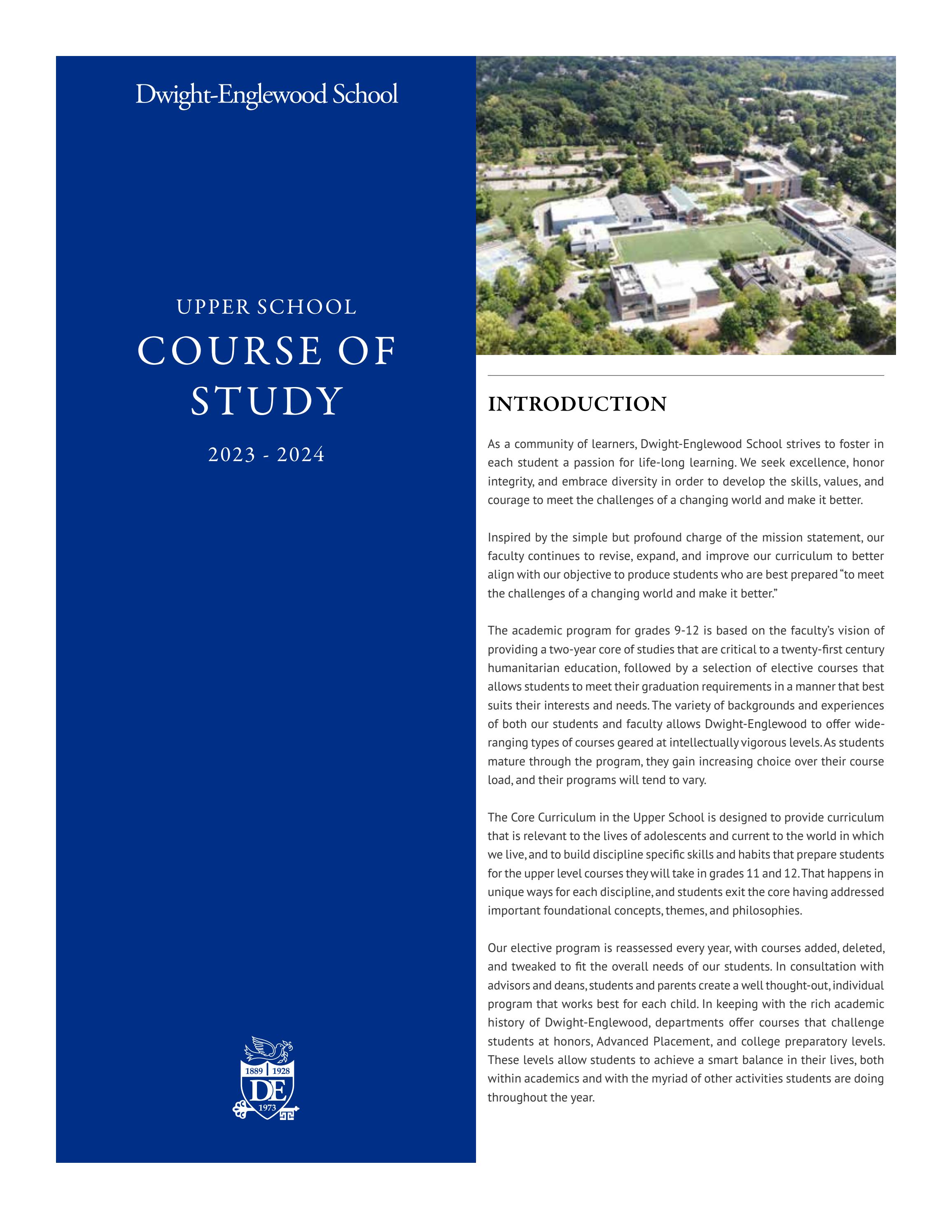 DwightEnglewood School Course of Study 20232024 by DwightEnglewood
