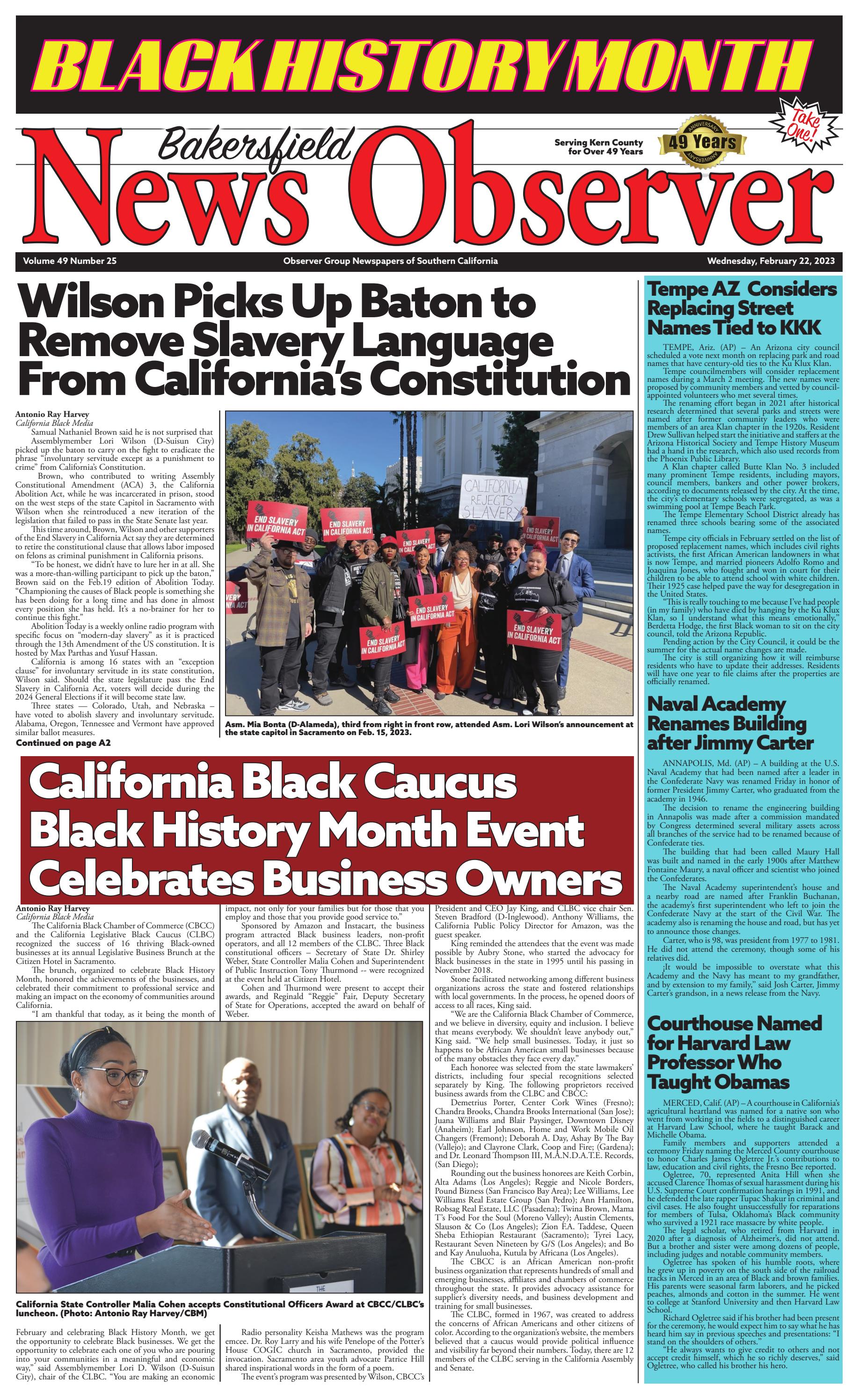 Bakersfield News Observer 2.22.23 by Observer Group Newspapers of