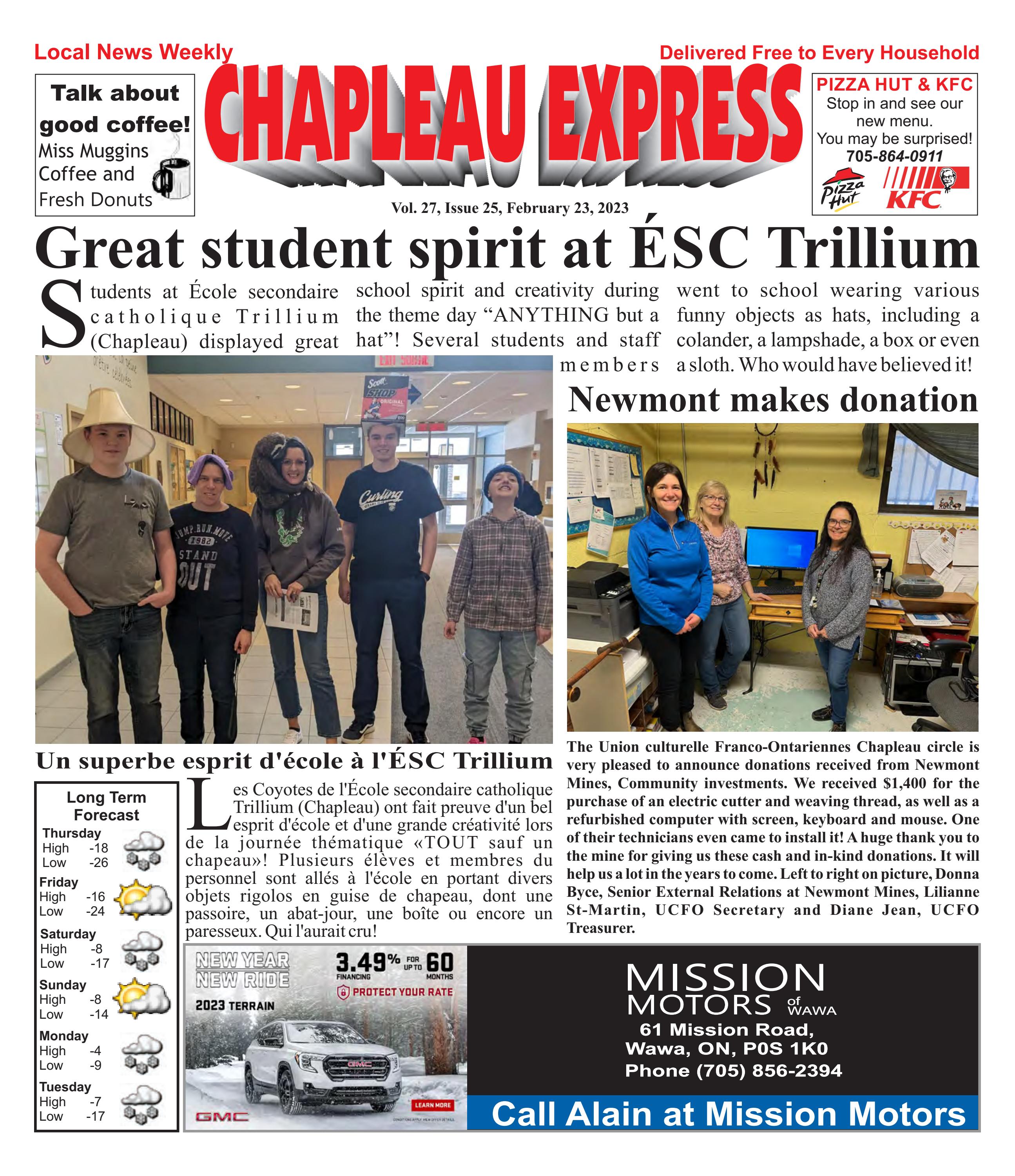 02232023 February 23 2023 by The Chapleau Express Issuu