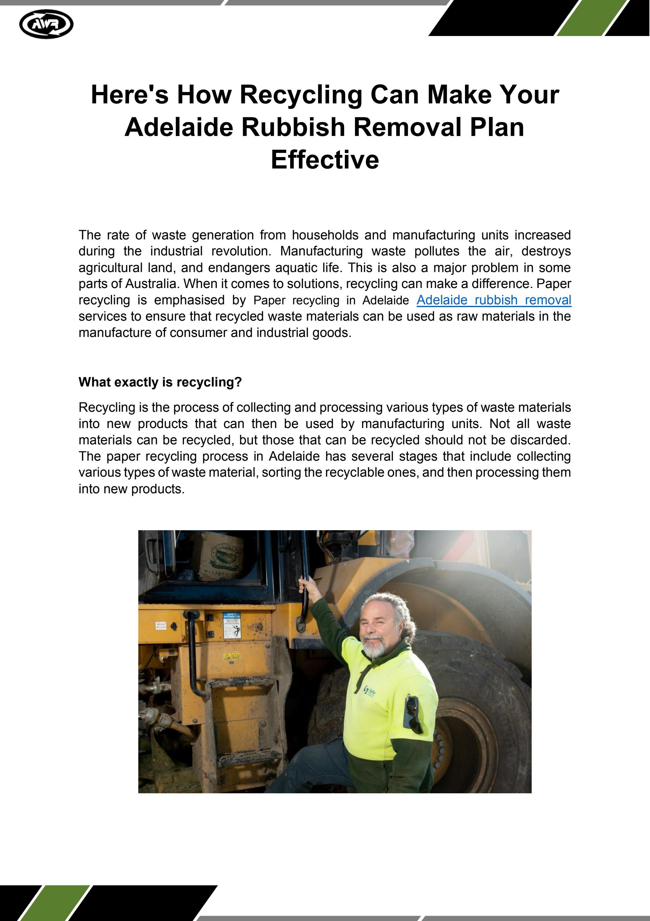 Effective Plan for Adelaide Rubbish Removal by recyclingcentre Issuu