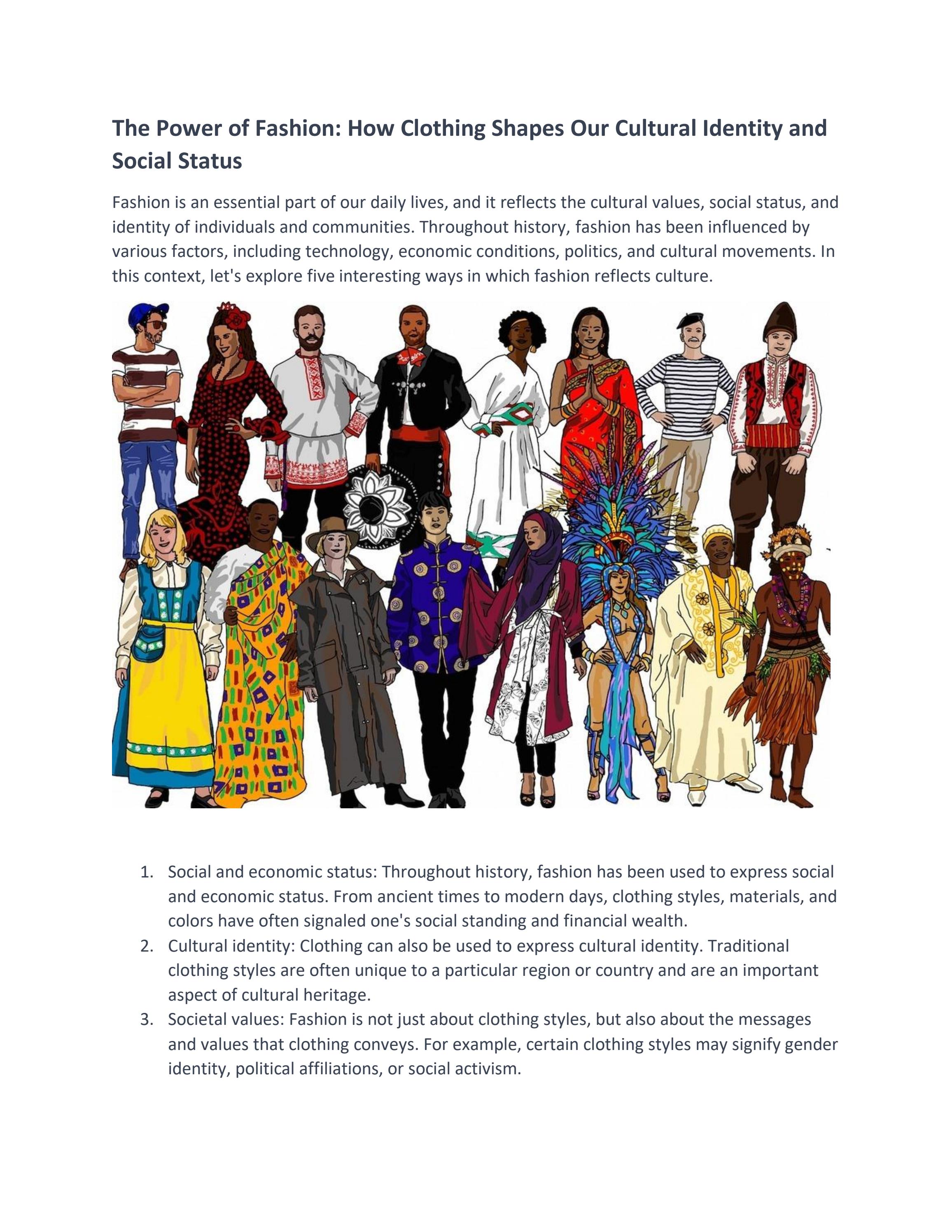 The Power of Fashion How Clothing Shapes Our Cultural Identity and