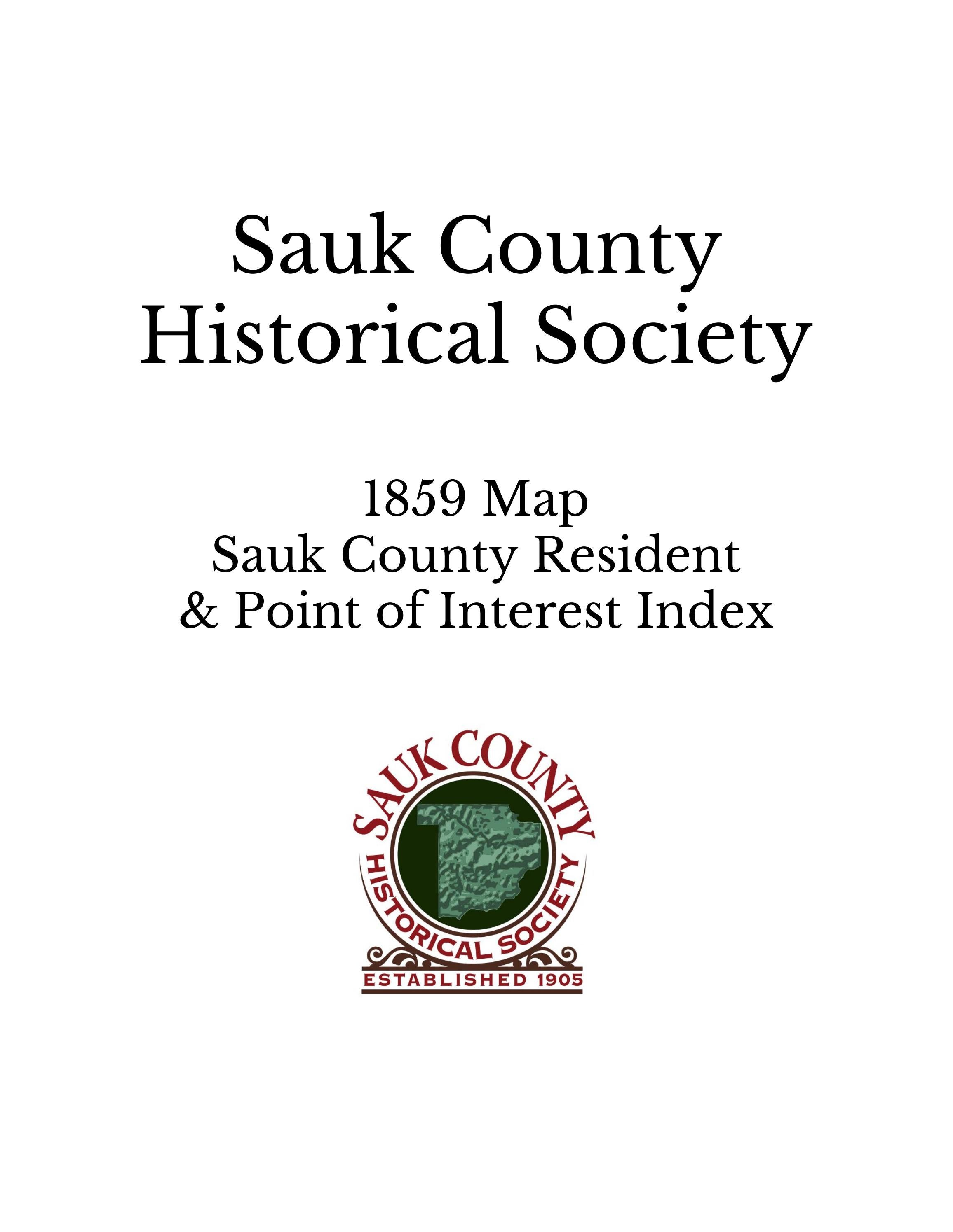 1859 Sauk County Map Resident by saukcountyhistoricalsociety Issuu